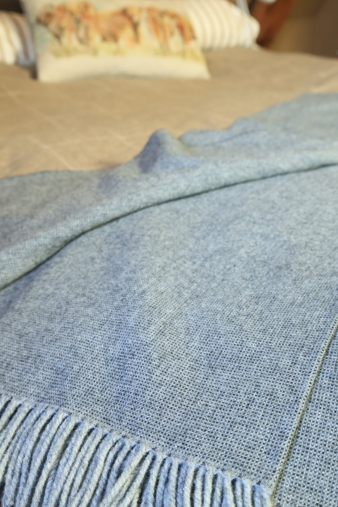 Lambswool Bedspreads Grey