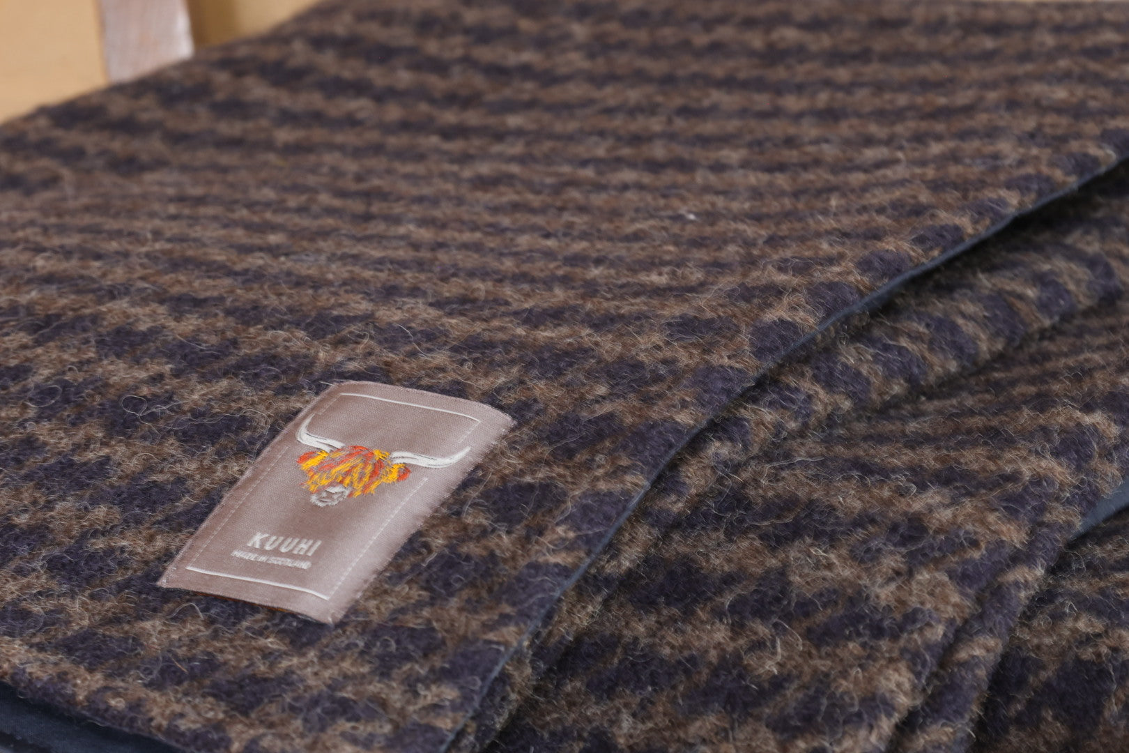 Family Picnic Blanket | Shetland Houndstooth Blue and Grey