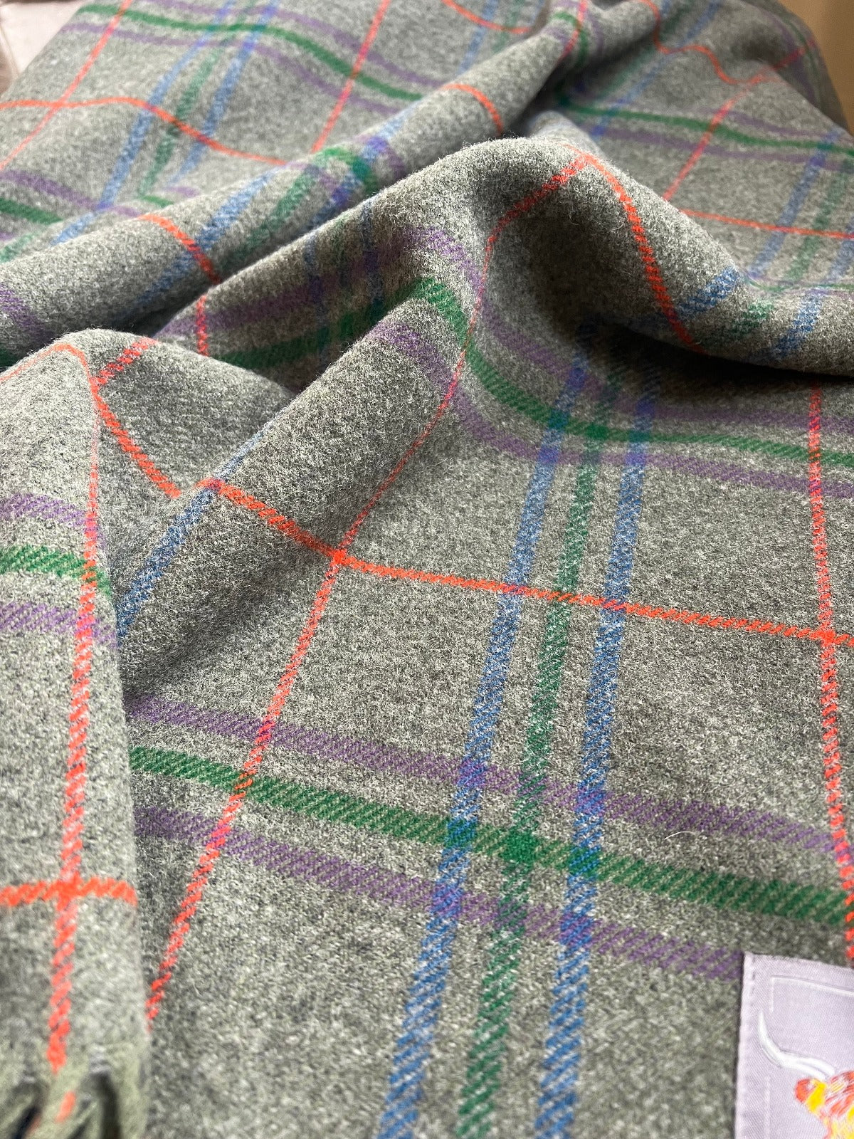 Plaid en laine vierge écossaise à motif tartan Glen Coe vert