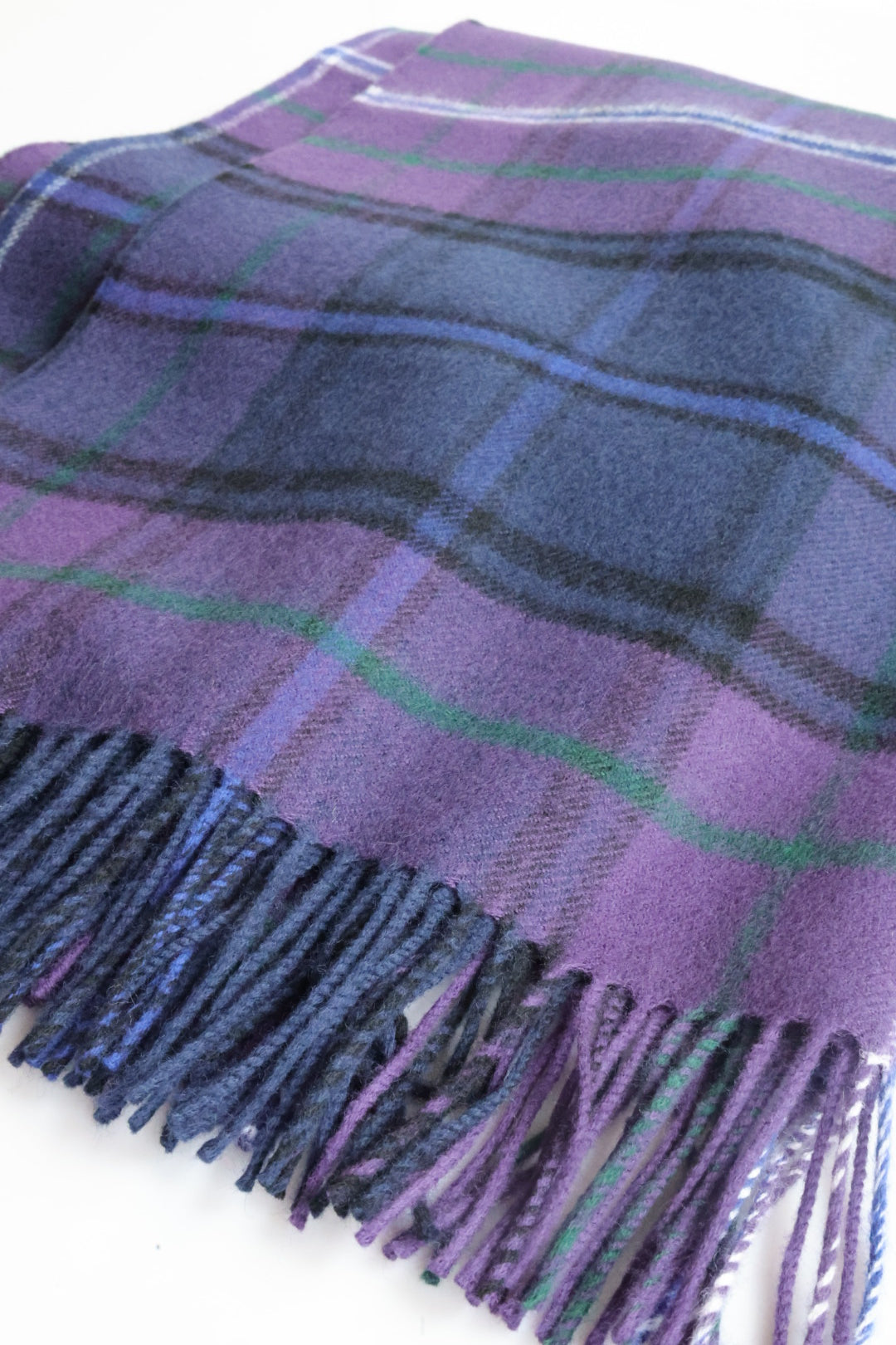 Wool blanket tartan purple
