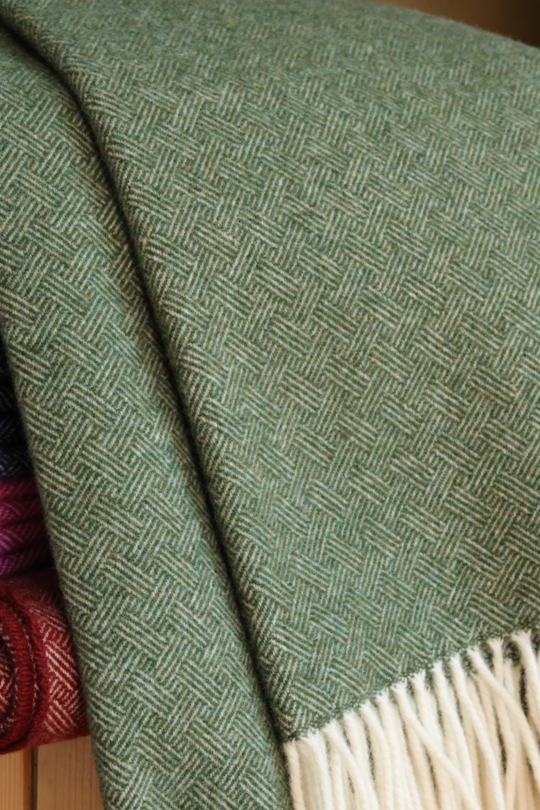 Lammwolle Kuscheldecke Grün
