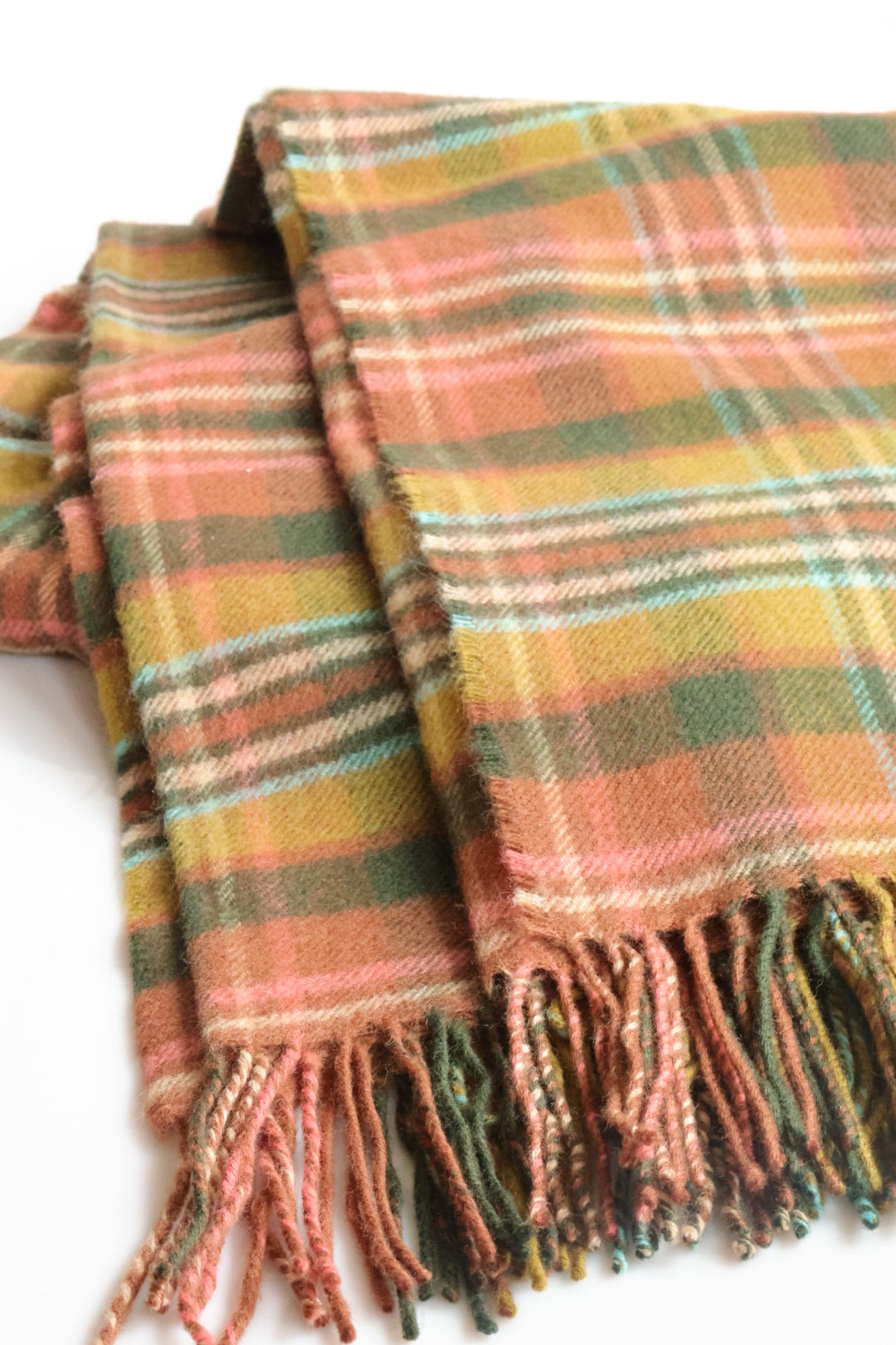 Wool blanket tartan Scott Green Antique