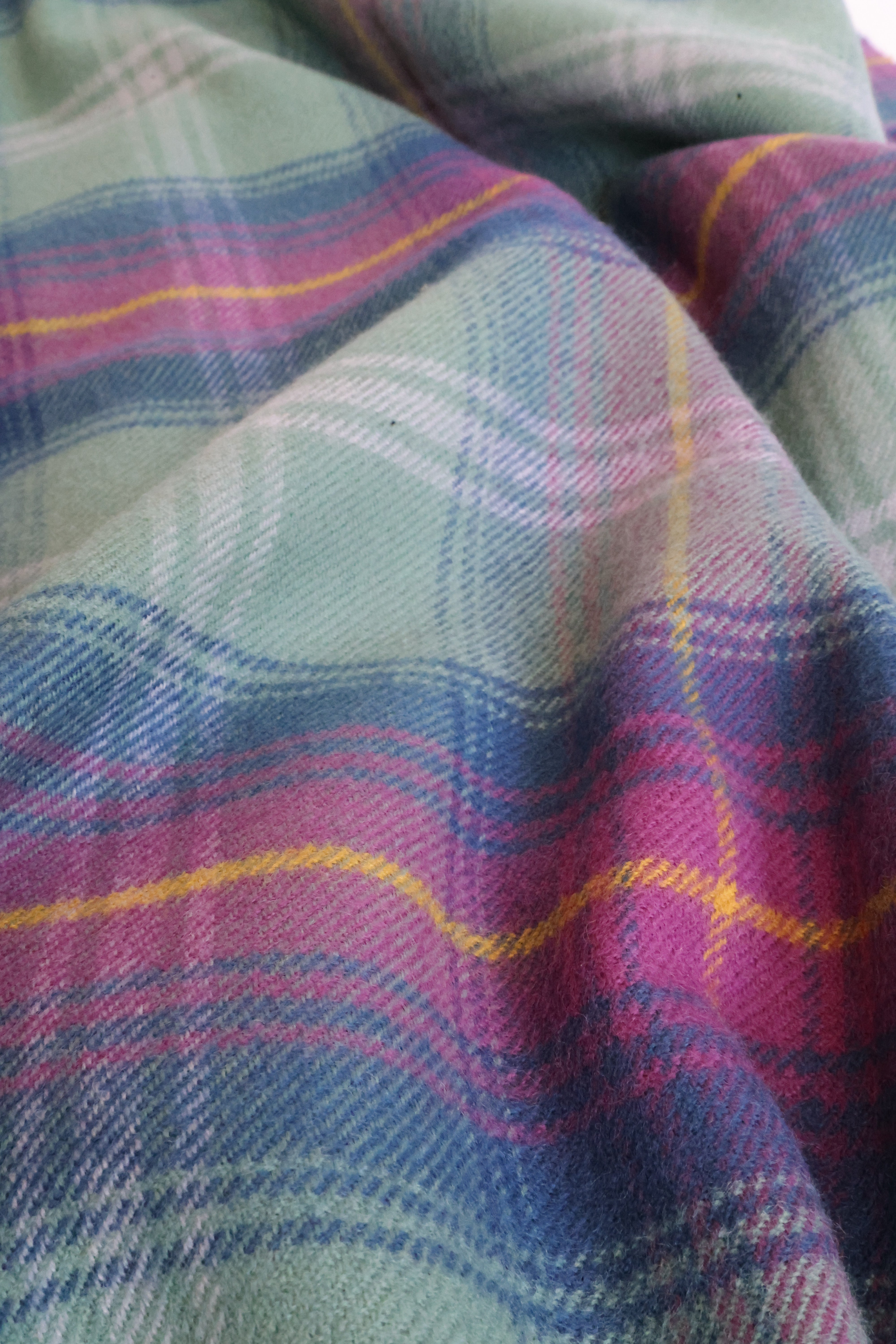 Wool blanket tartan green