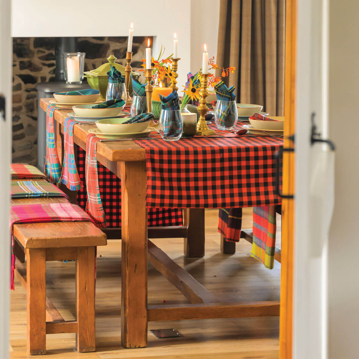 Lochcarron Wolldecke Hunting Rose Tartan – Kollektion