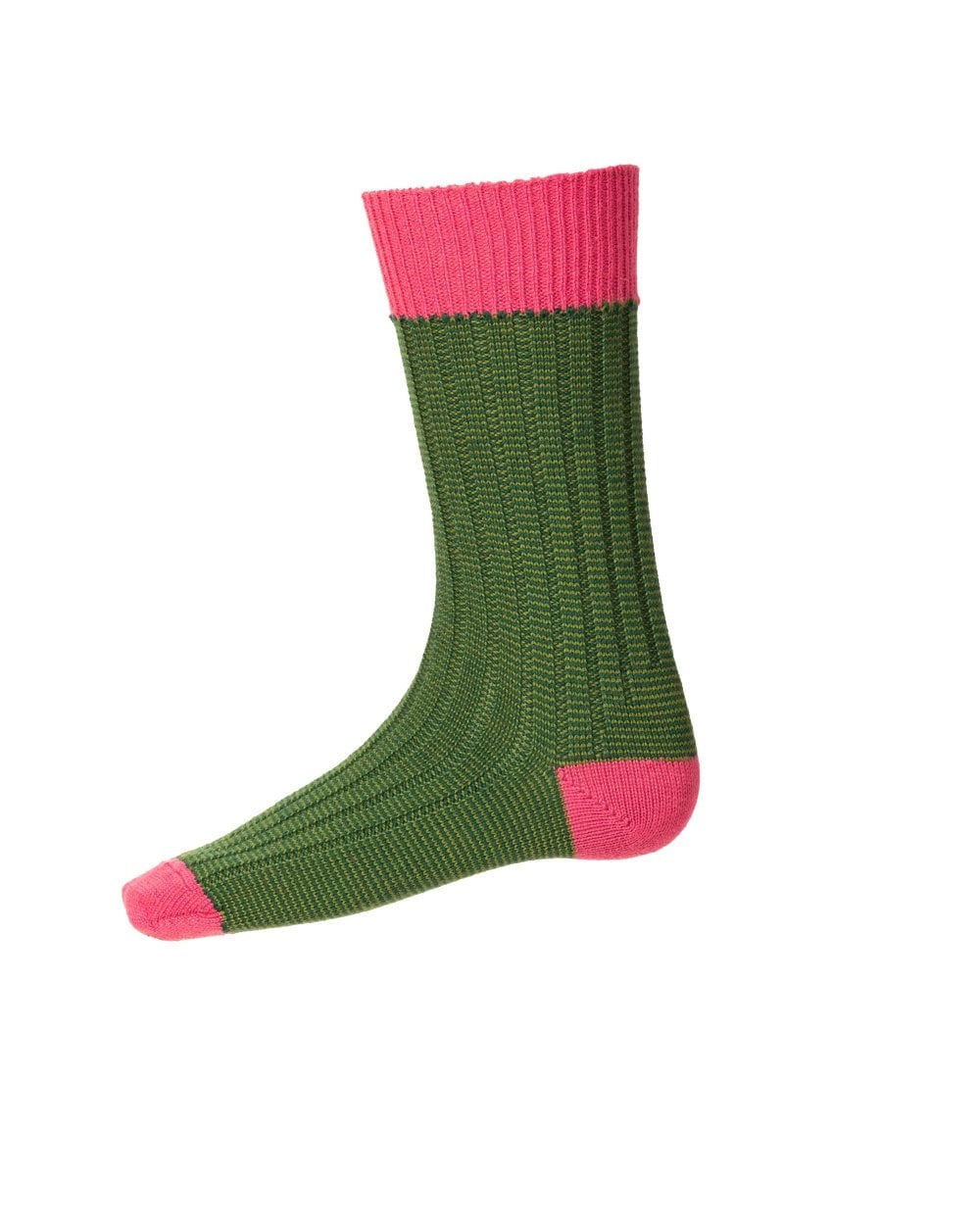 Tartan V Socken Herren Fichte Rosa