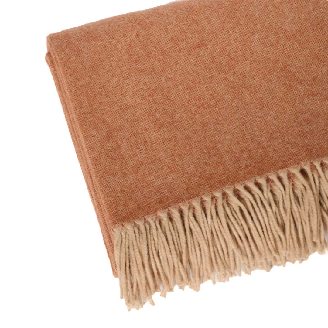 Bedspread 100% virgin wool brown