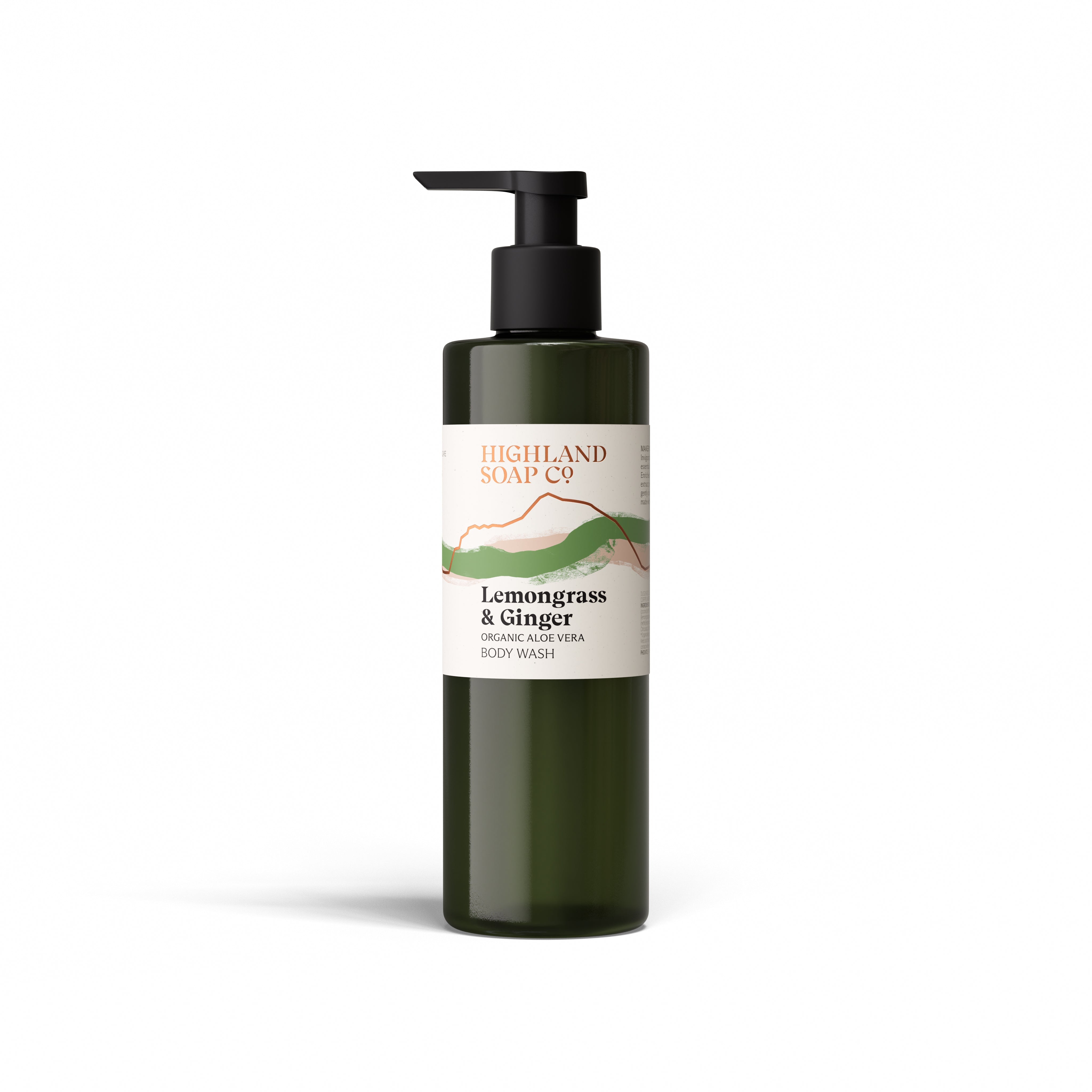 Gel douche « Highland Soap Company » à la citronnelle et au gingembre, 250 ml — Gel douche bio à la citronnelle et au gingembre, flacon en canne à sucre au lieu de plastique, Made in Scotland
