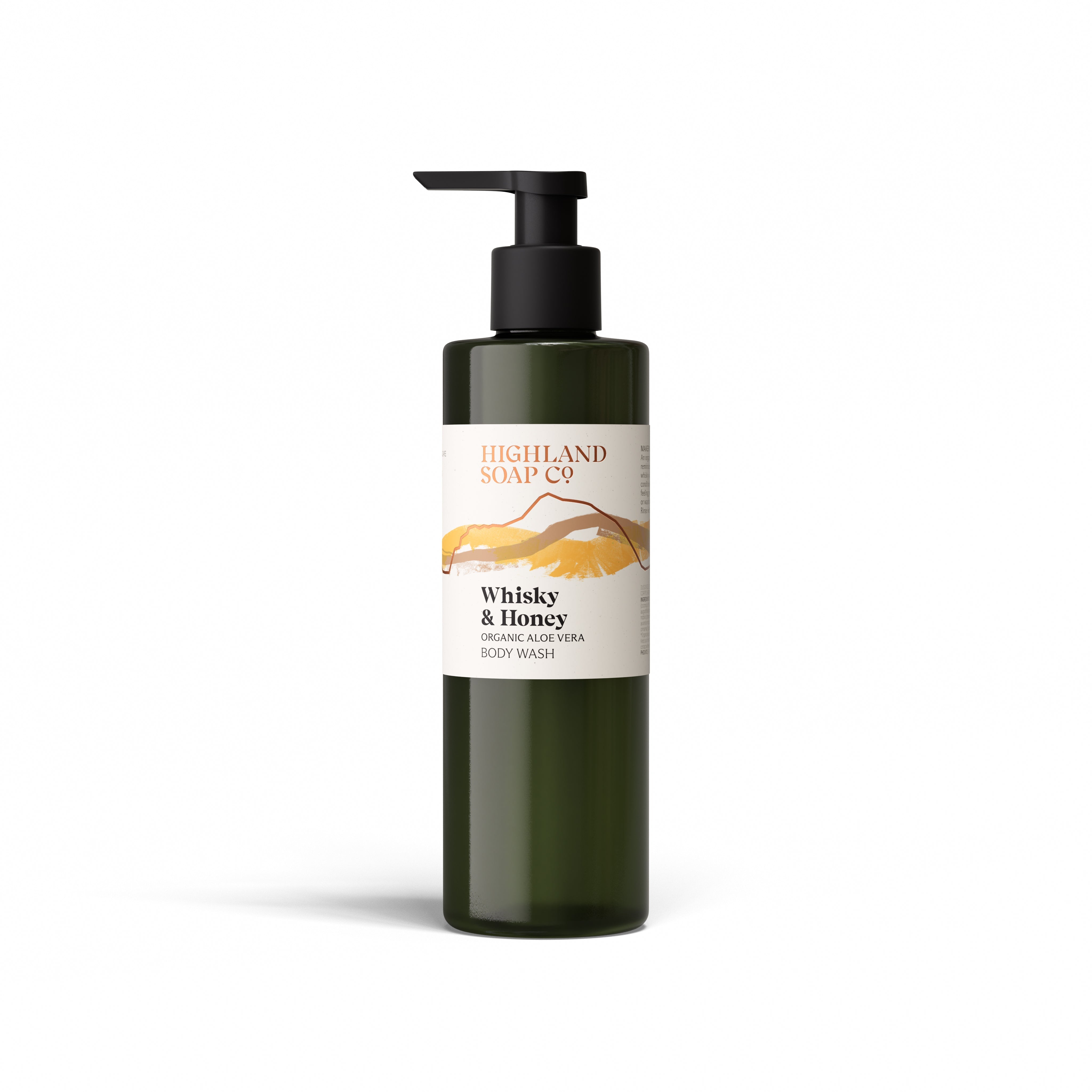The Highland Soap Company Duschgel Whisky & Honey 250ml — Bio-Duschgel mit Single Malt Whisky und Honig, Flasche aus Zuckerrohr statt Plastik, Made in Scotland
