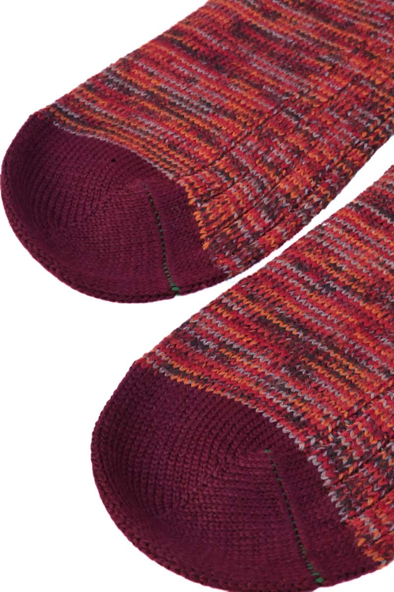 Merino Socken Herren | Bunt Weinrot