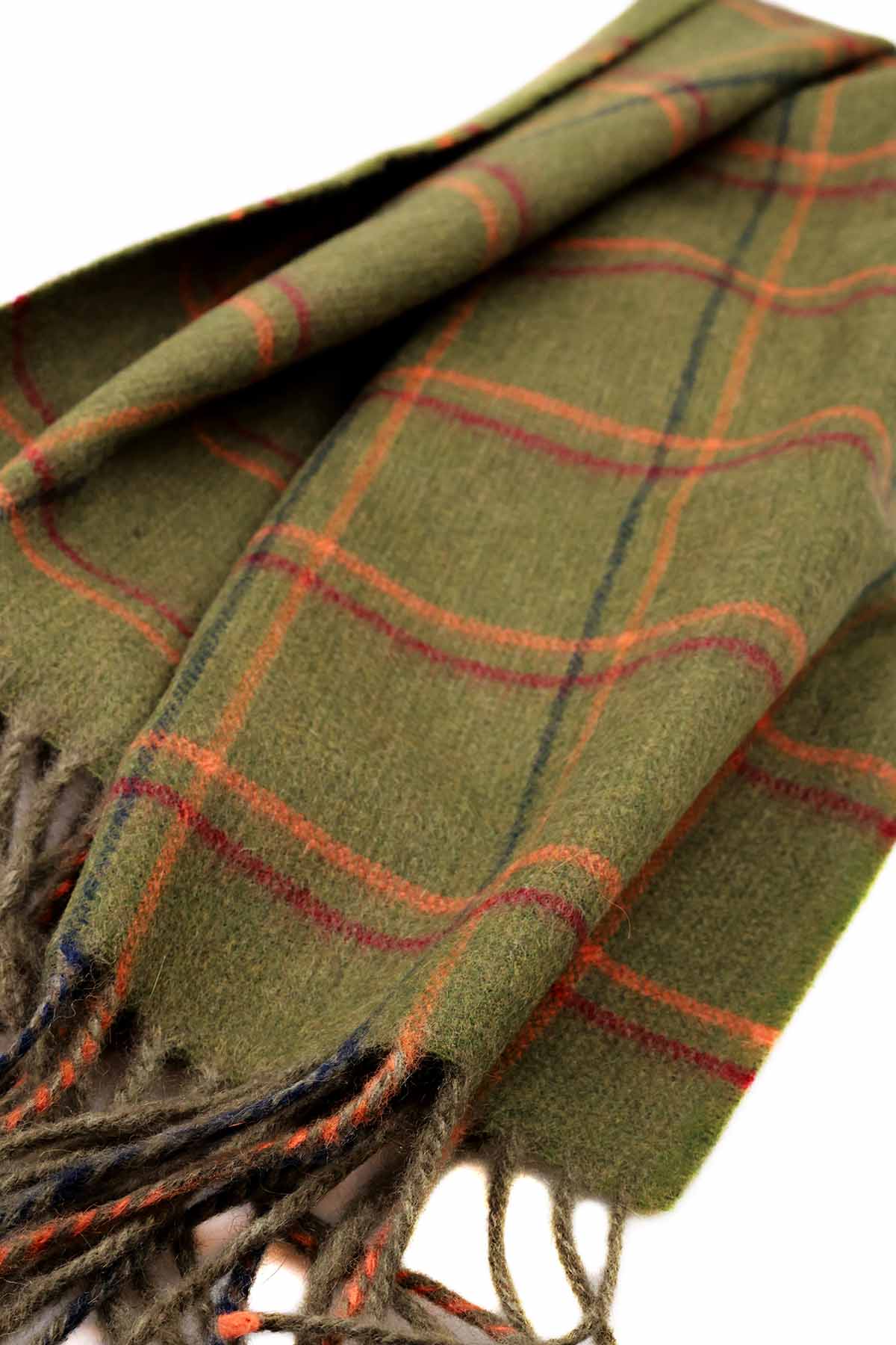 Tartan Angora Wool Scarf Black