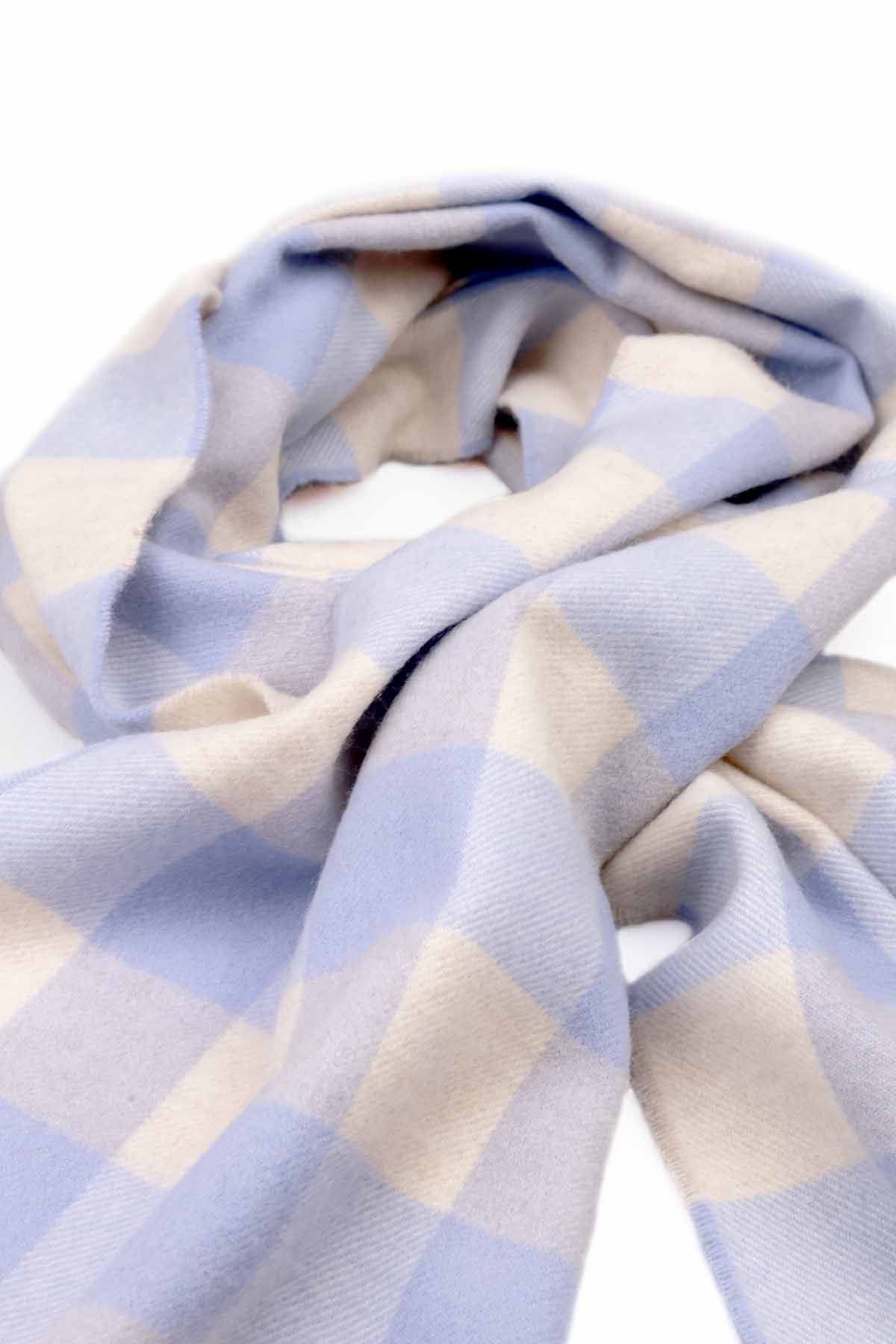 Tartan Angora Wool Scarf Black