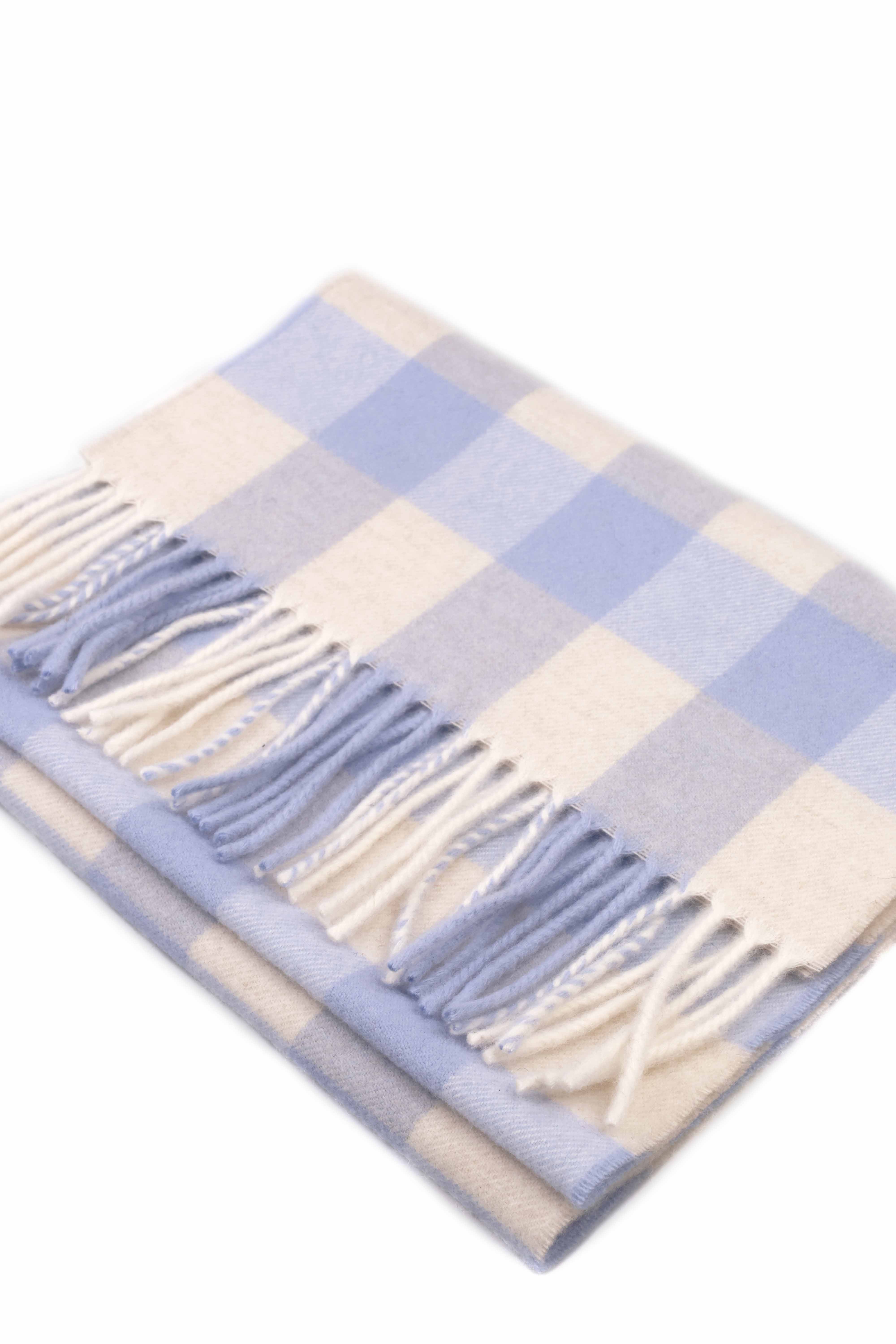 Tartan Angora Wool Scarf Black