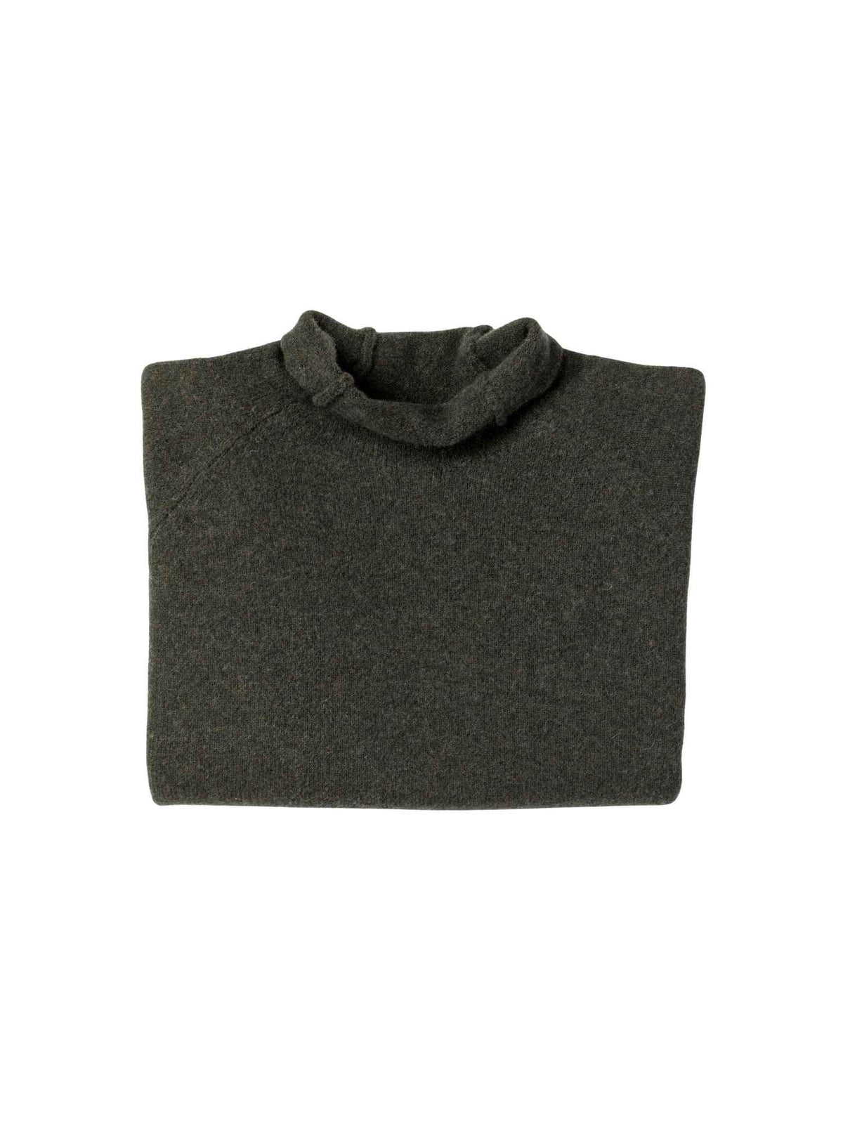 Eribé Corry Raglan Pullover Seaweed — Gesamtansicht liegend, Raglan-Konstruktion