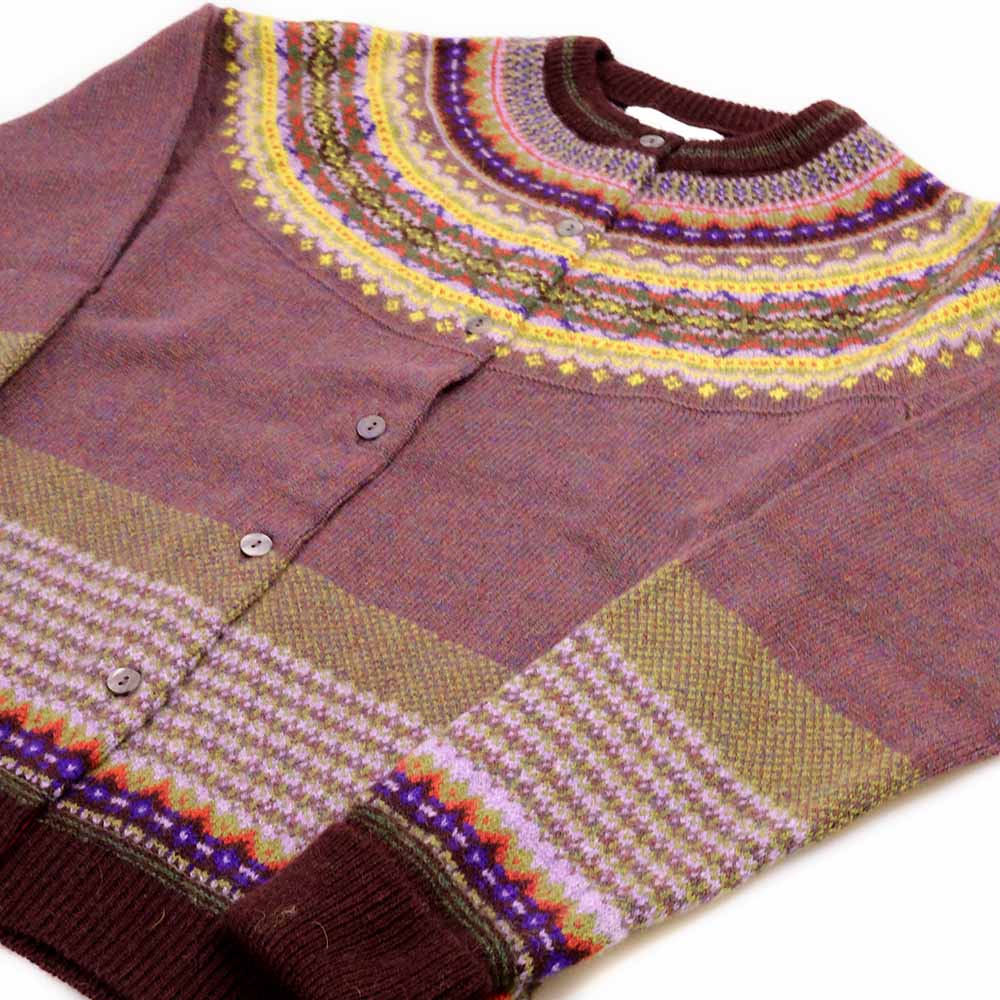Eribé Damen Alpine Strickjacke Heide  | Merino & Alpaka | Made in Scotland