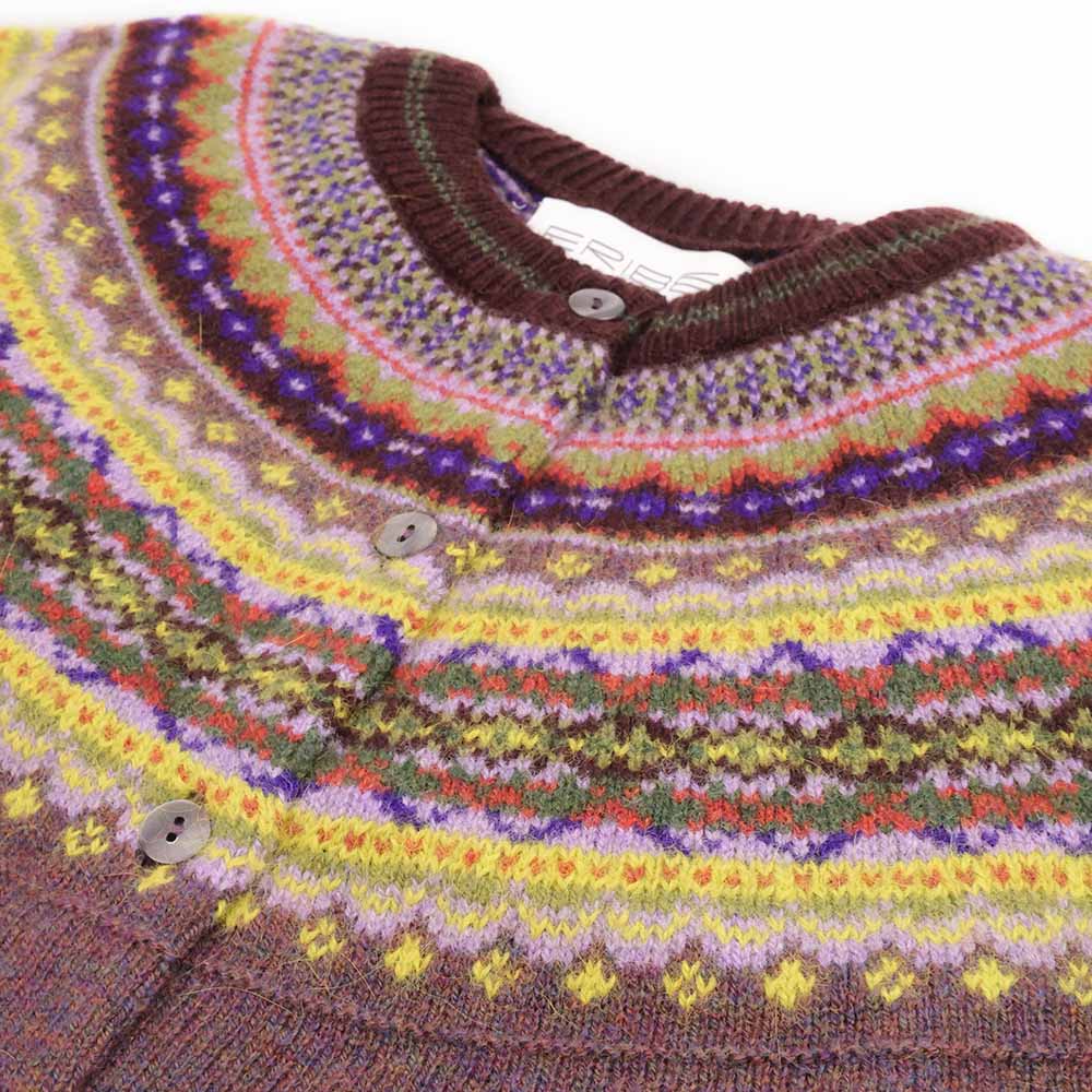 Eribé Damen Alpine Strickjacke Heide  | Merino & Alpaka | Made in Scotland