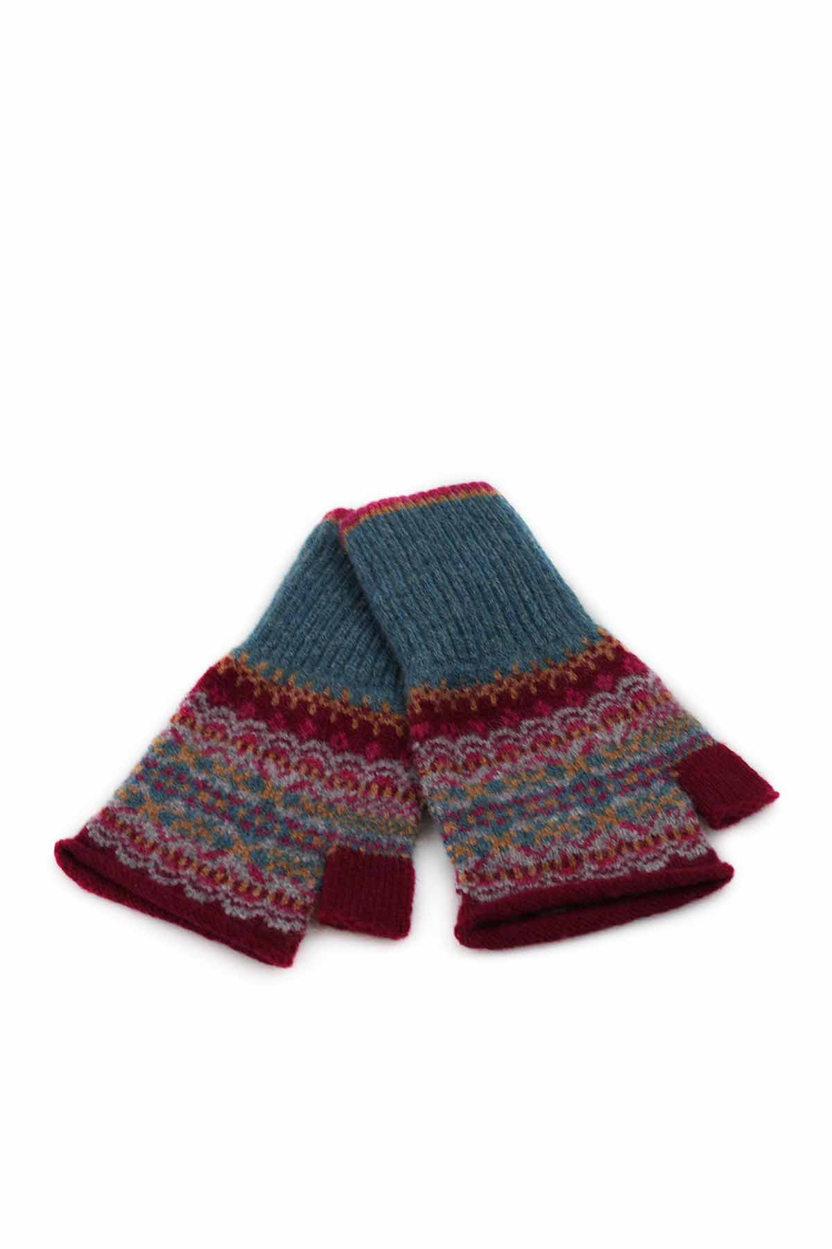 Eribé Damen Offene Handschuhe Reine Merino Schurwolle Alloa Velvet