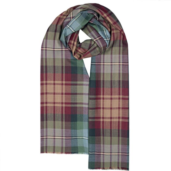 Fine Merino Wolle Stola Auld Alba Tartan Lochcarron