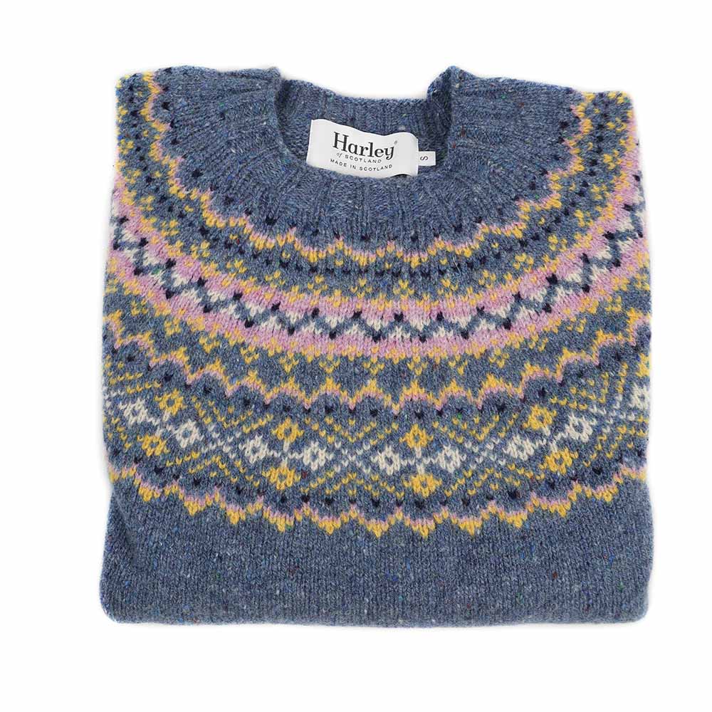 Pull Harley pour femme NepTwist bleu clair à plis
