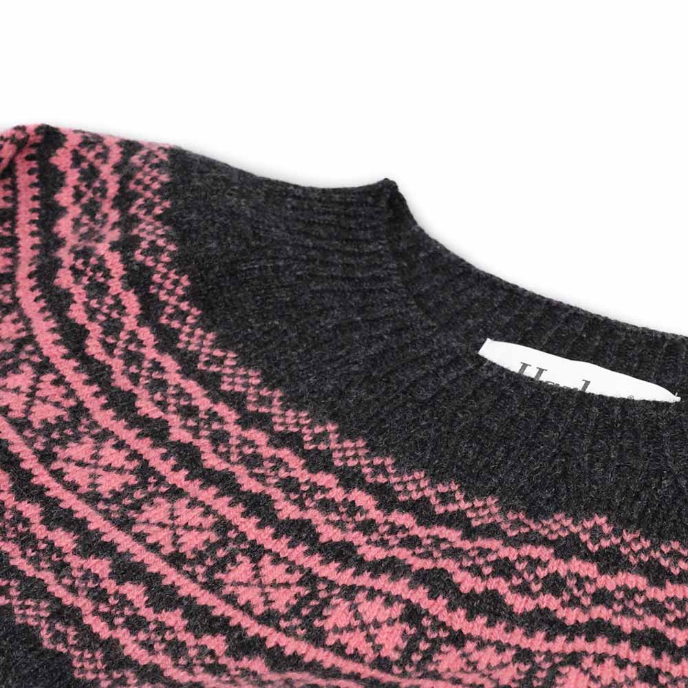 Fairisle Pullover | Superfine Schurwolle Grau Rosa