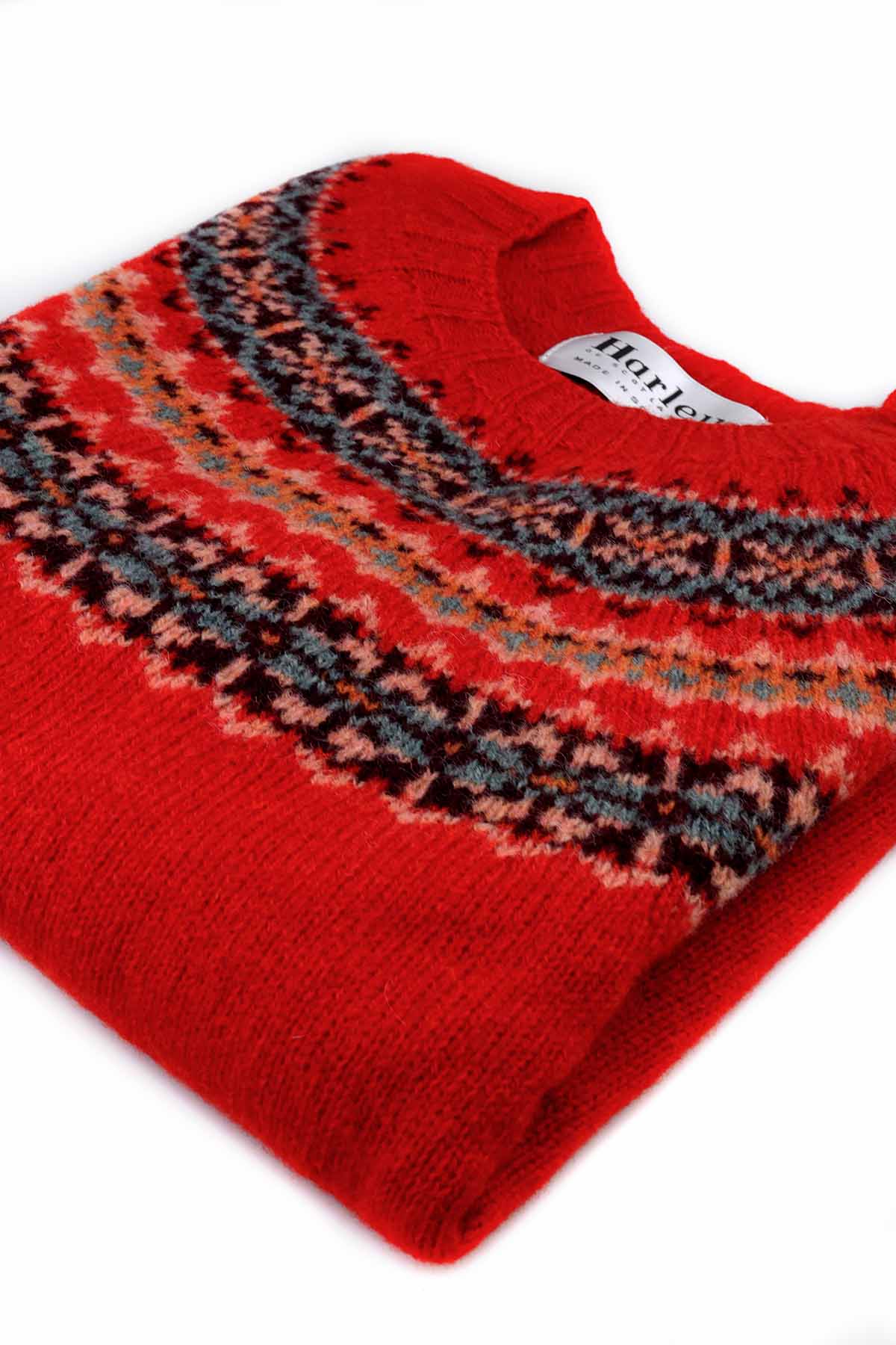 Fairisle Pullover Damen | Roter Sonnenuntergang