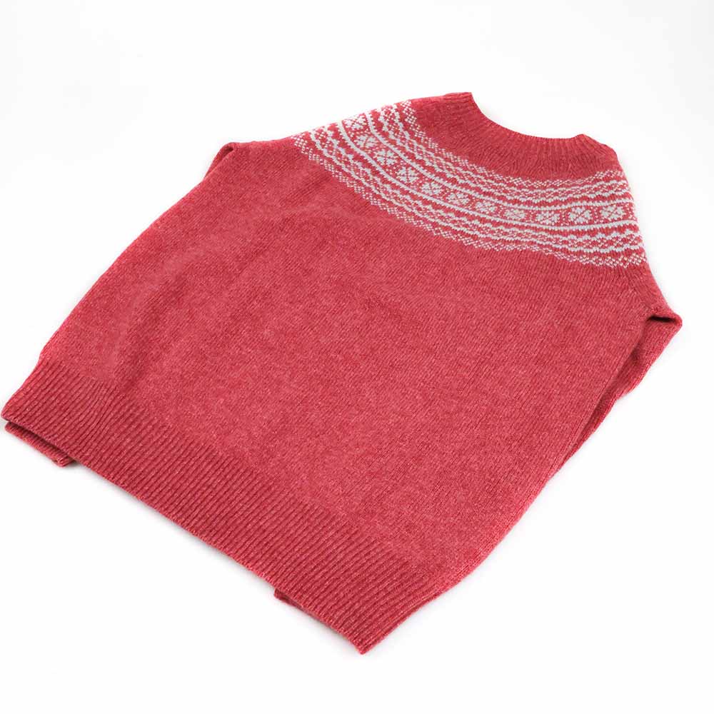 Harley-Scotland-Damen-Fairisle-Pullover-Pastel-Rosa-Rucken