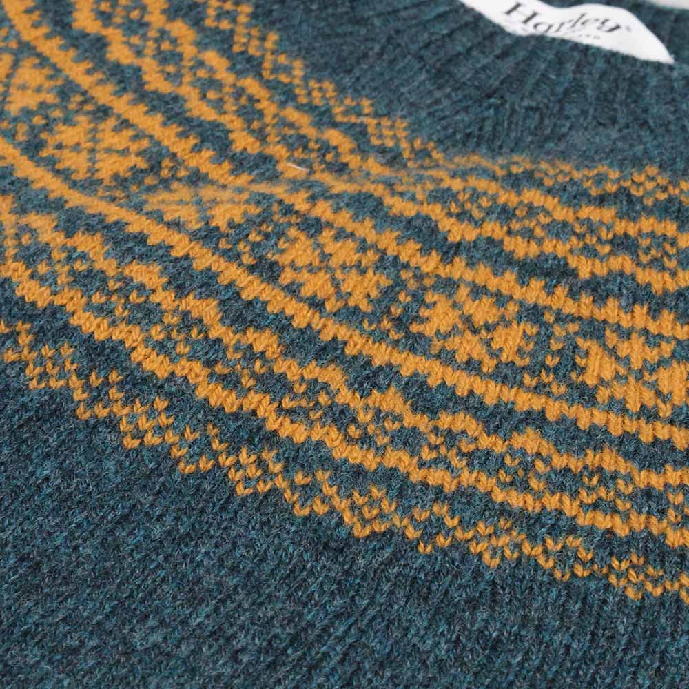 Harley-Scotland-Damen-Fairisle-Pullover-Pastel-Teal-muster