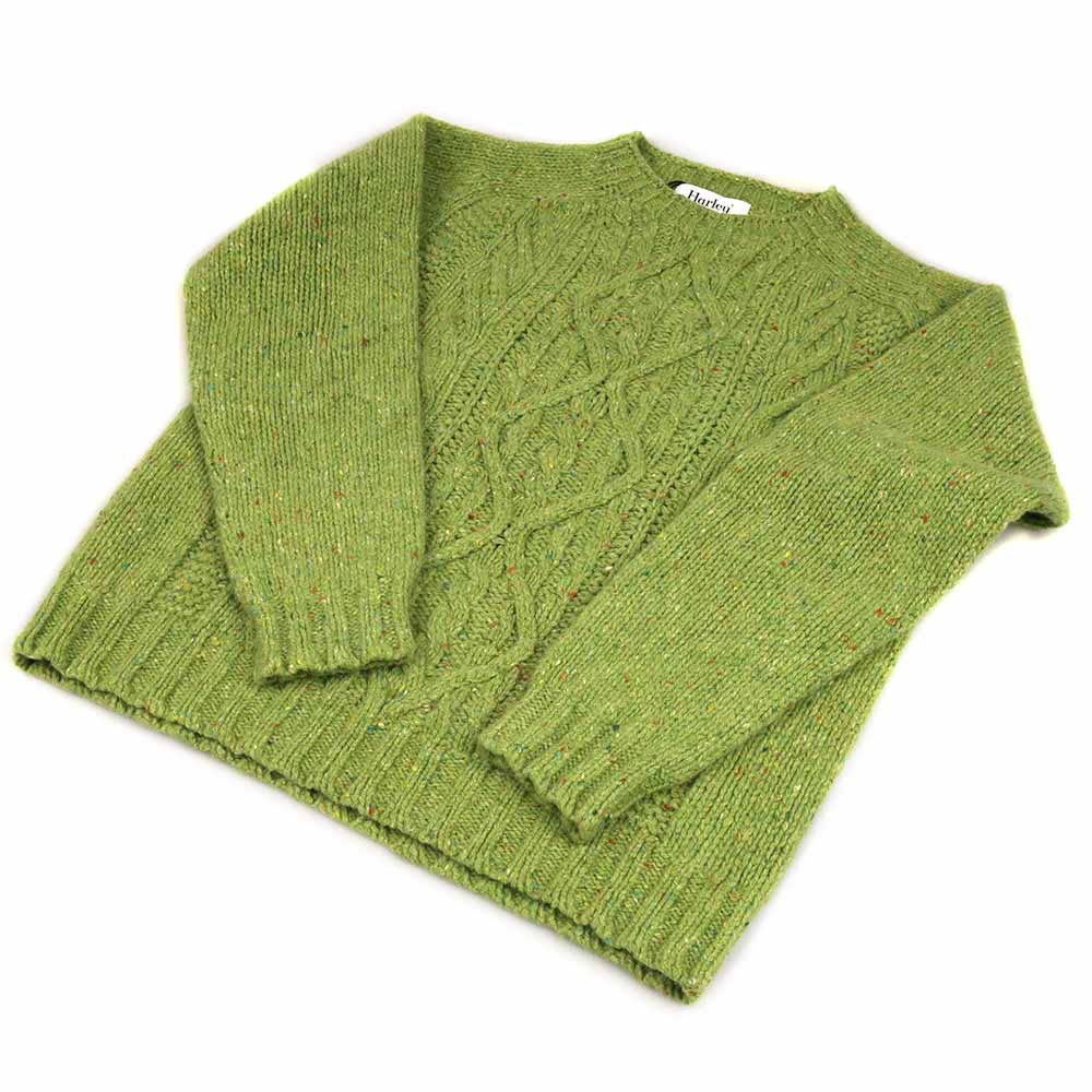 Harley-Scotland-Damen-Grob-gestrickter-Pullover-Grun