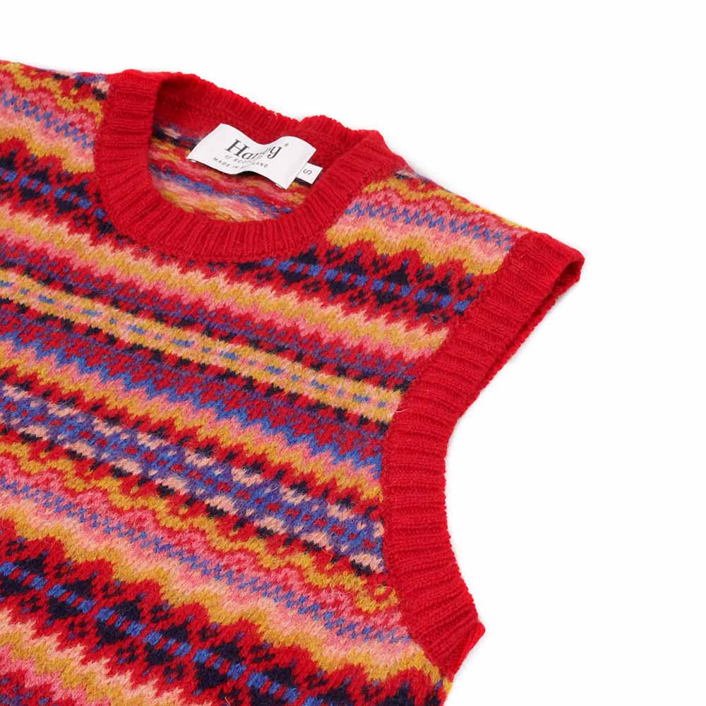 Harley Scotland - Pull sans manches pour femme - Motif Fair Isle - Rouge - page