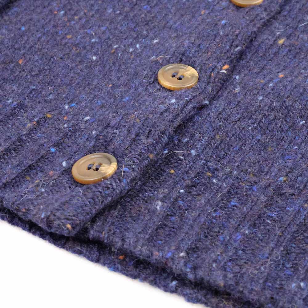 Cardigan Harley Scotland pour femme, motif Fair Isle, bleu, boutons sur toute la longueur