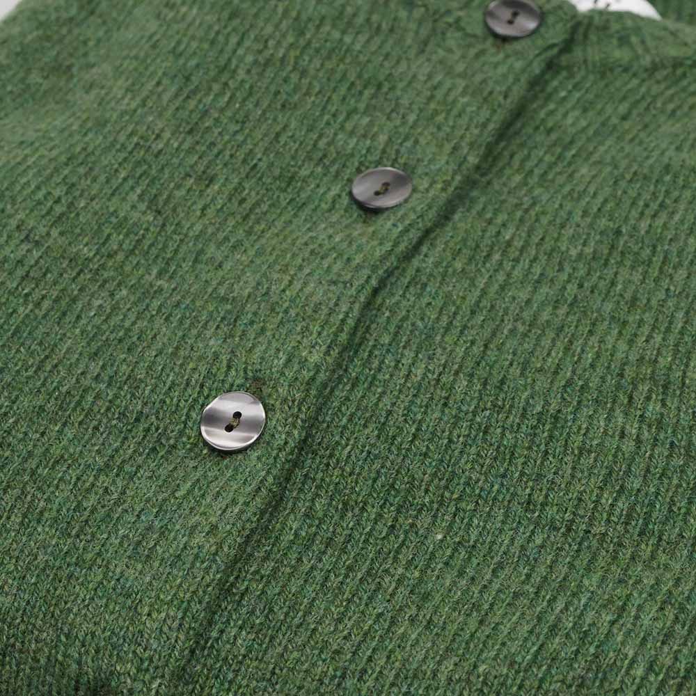 Reine Schurwolle Strickjacke | Olivgrün