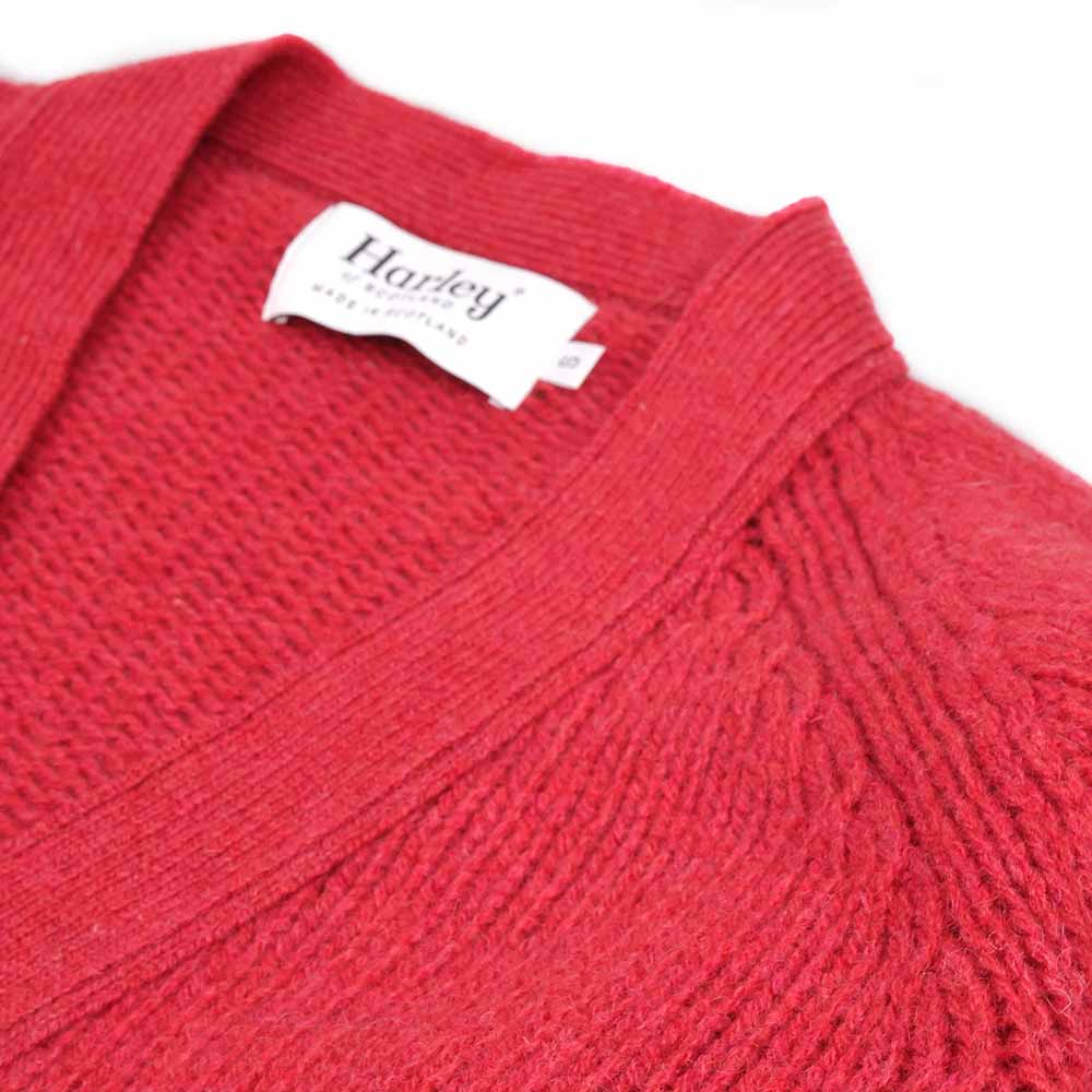 Harley-Scotland-Damen-Strickjacke-Rosa-kragen