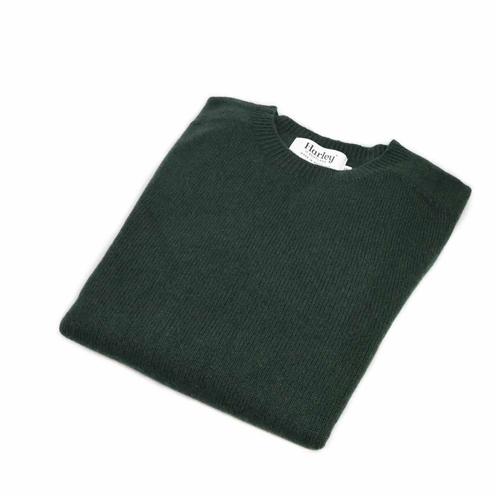 Harley of Scotland Herren Pullover in Racing Green 100% Reine Schurwolle