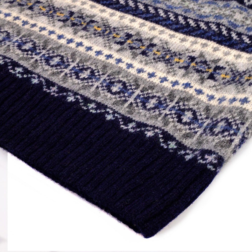 Harley Scotland - Gilet sans manches pour homme - Motif Fair Isle - Bleu - taille