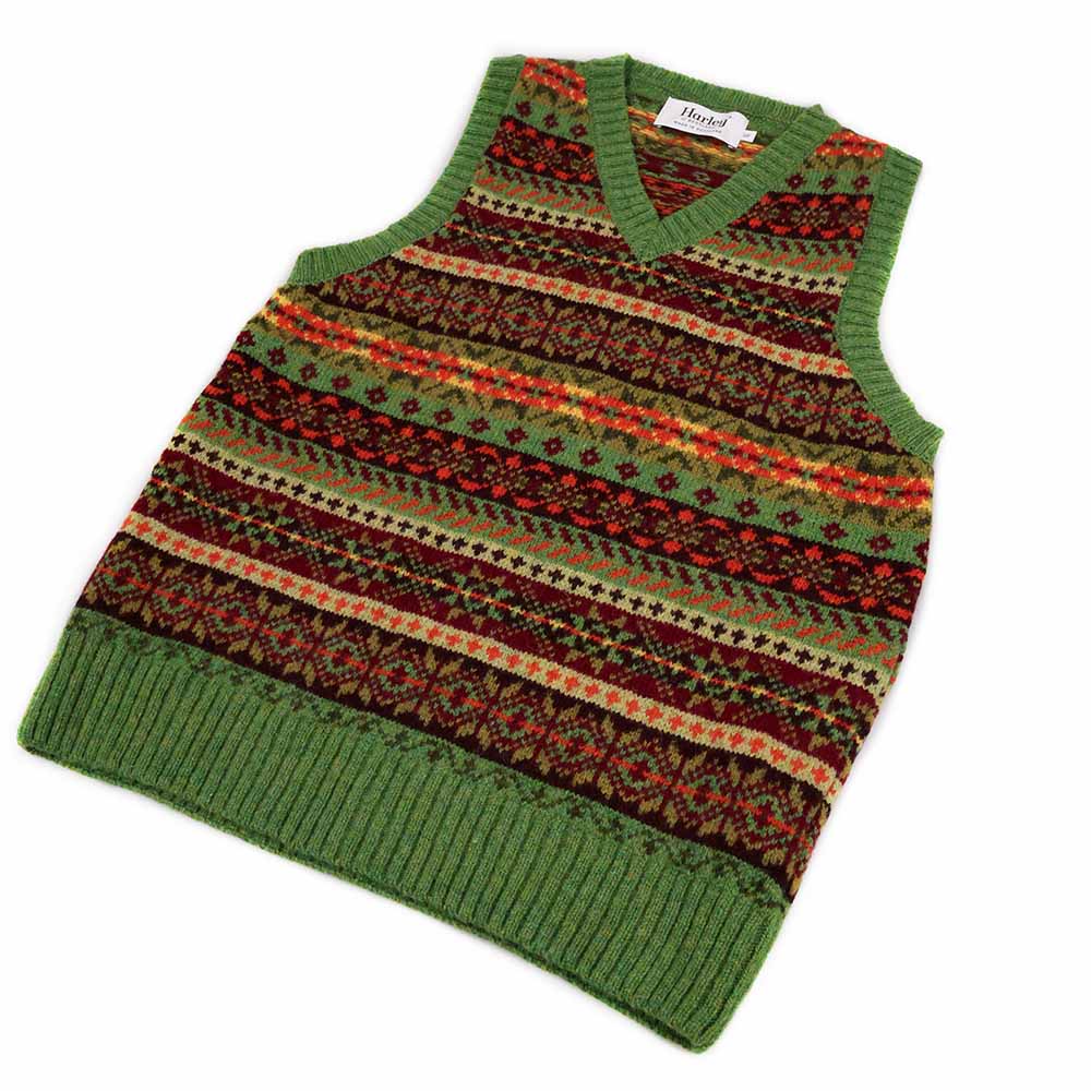 Herren Pullunder Grün FairIsle Harley