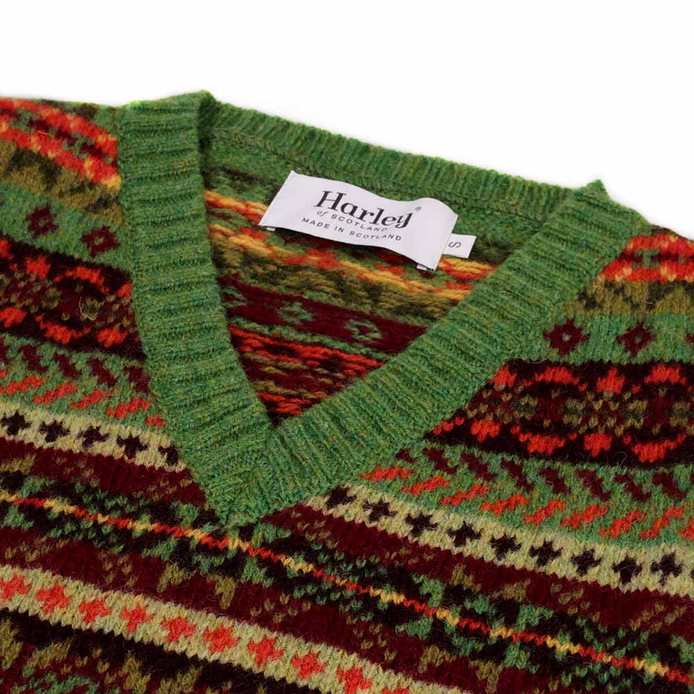 Herren Pullunder Grün FairIsle Harley