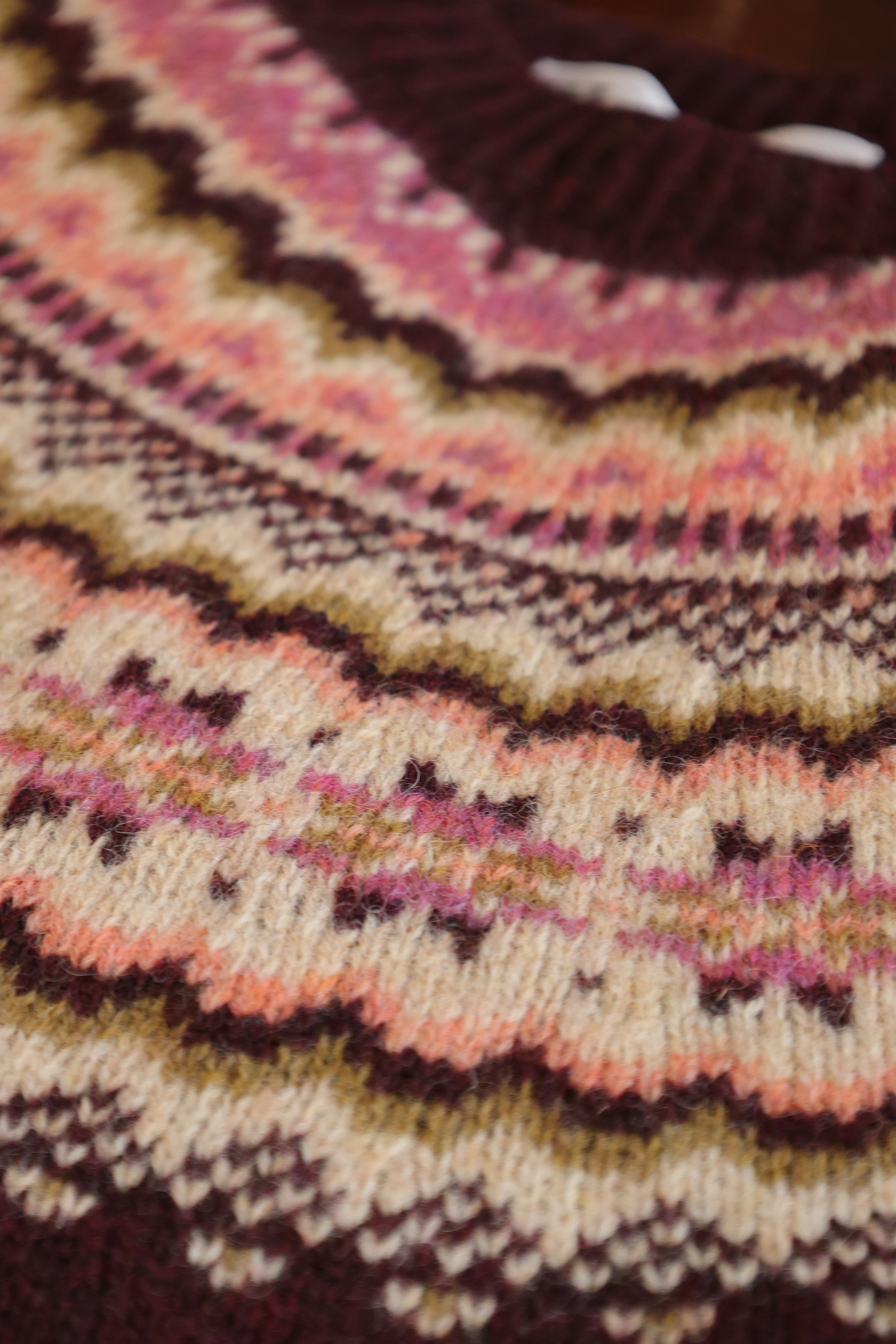 Fairisle Pullover Pullover mit Ärmelbündchen | Superweiche Lammwolle Dunkelviolett