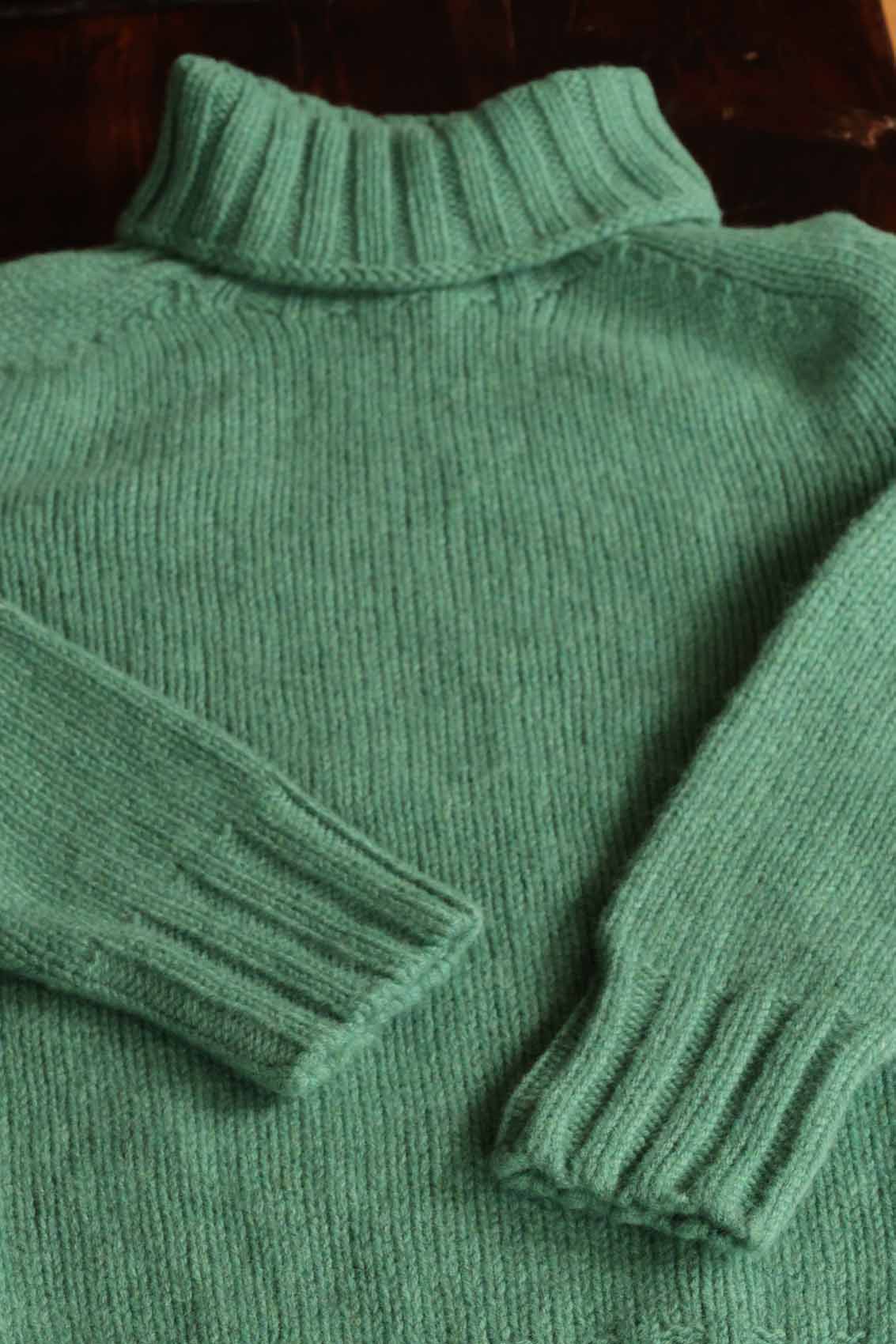 Damen Wool Pullover mit Rollkragen | Reine Lammwolle Grün