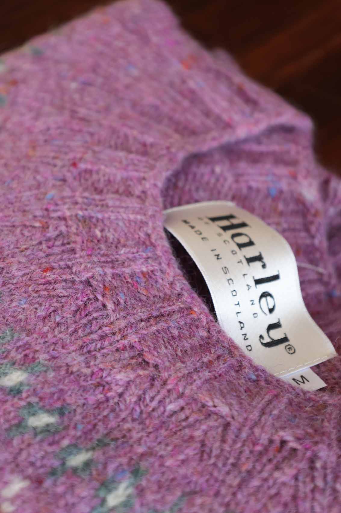Fair Isle-Pullover Damen | Lila Distel