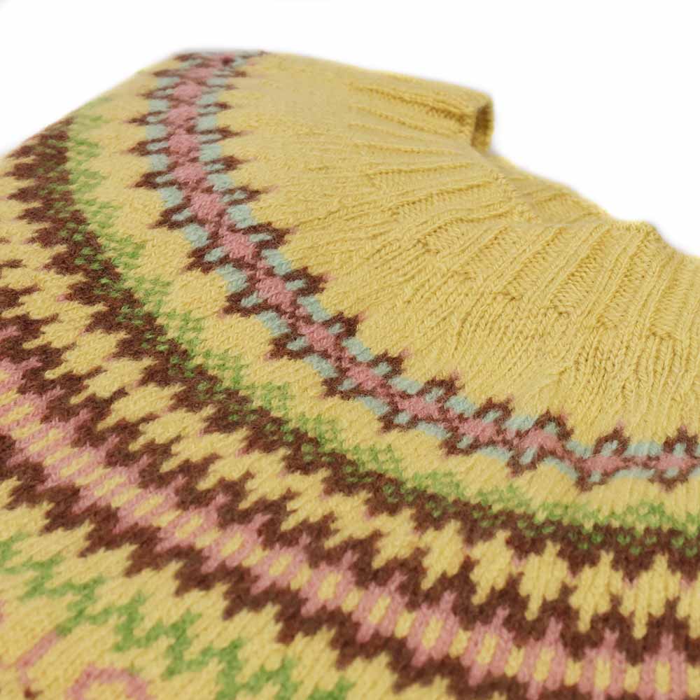 Pull Harley pour femme, jaune pastel, ultra-doux, en laine vierge, col 2
