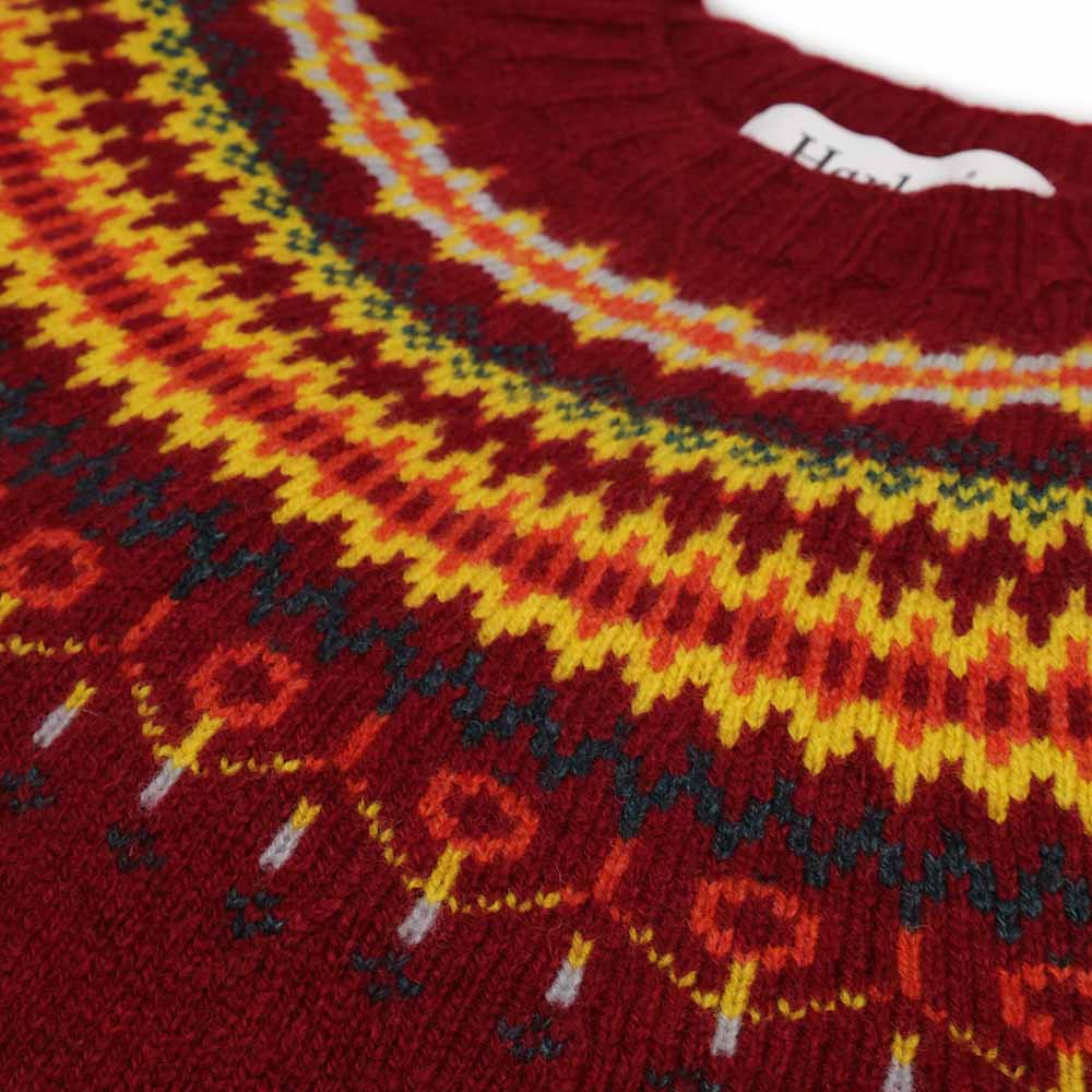 Pull Harley pour femme, rouge, ultra-doux, en laine vierge, à motifs