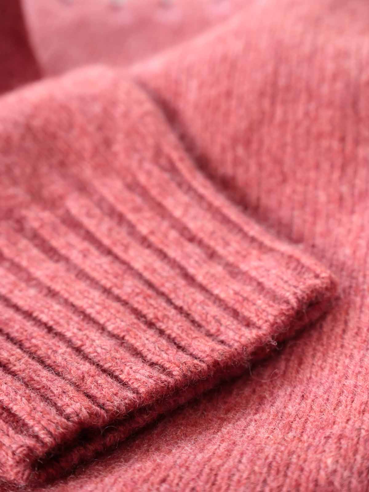 Fairisle Pullover | Superfine Lammwolle Pastel Rosa