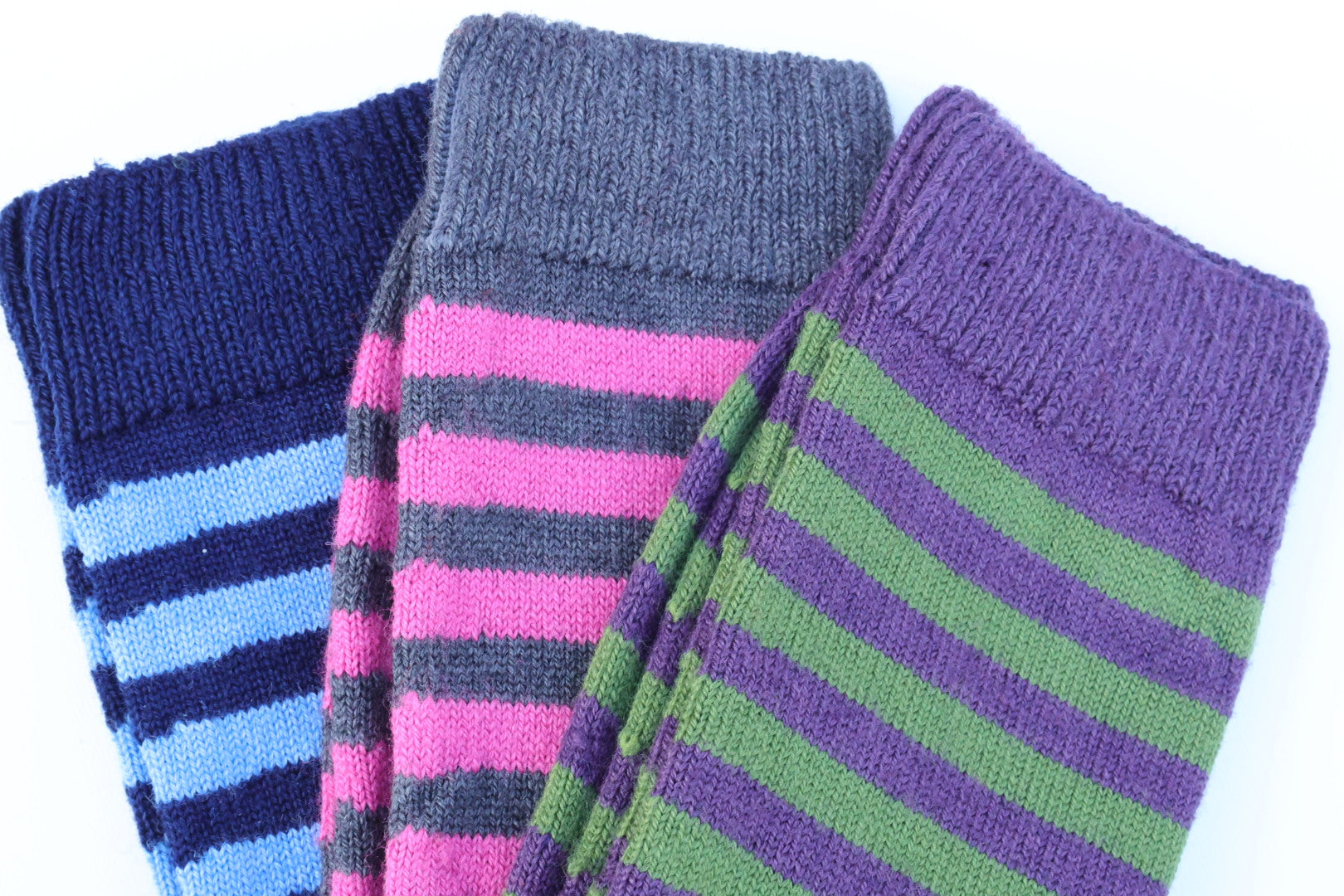 Gestreifte Socken Damen | Rosa und Grau