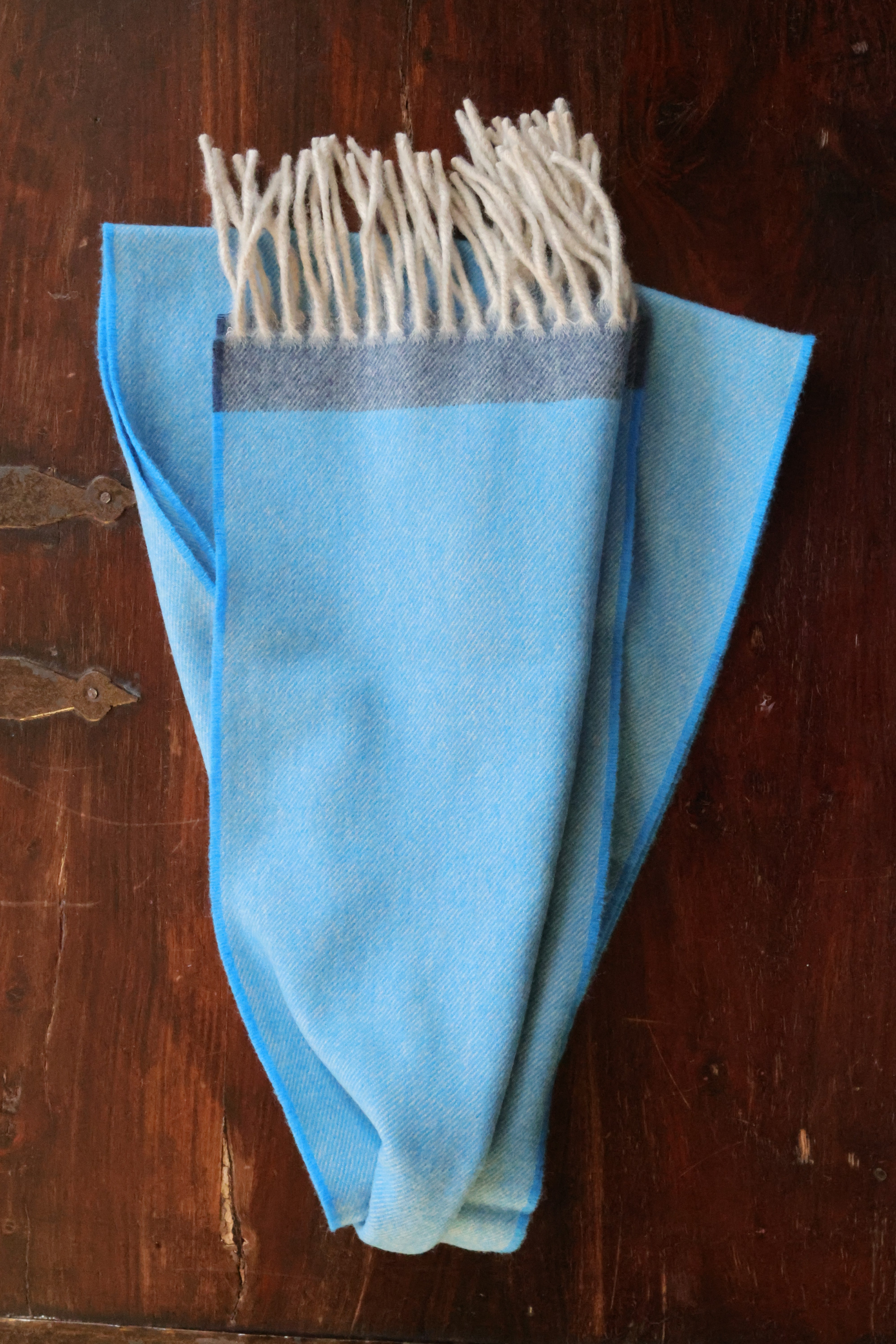 Kaschmir Lammwolle Schal Himmelblau