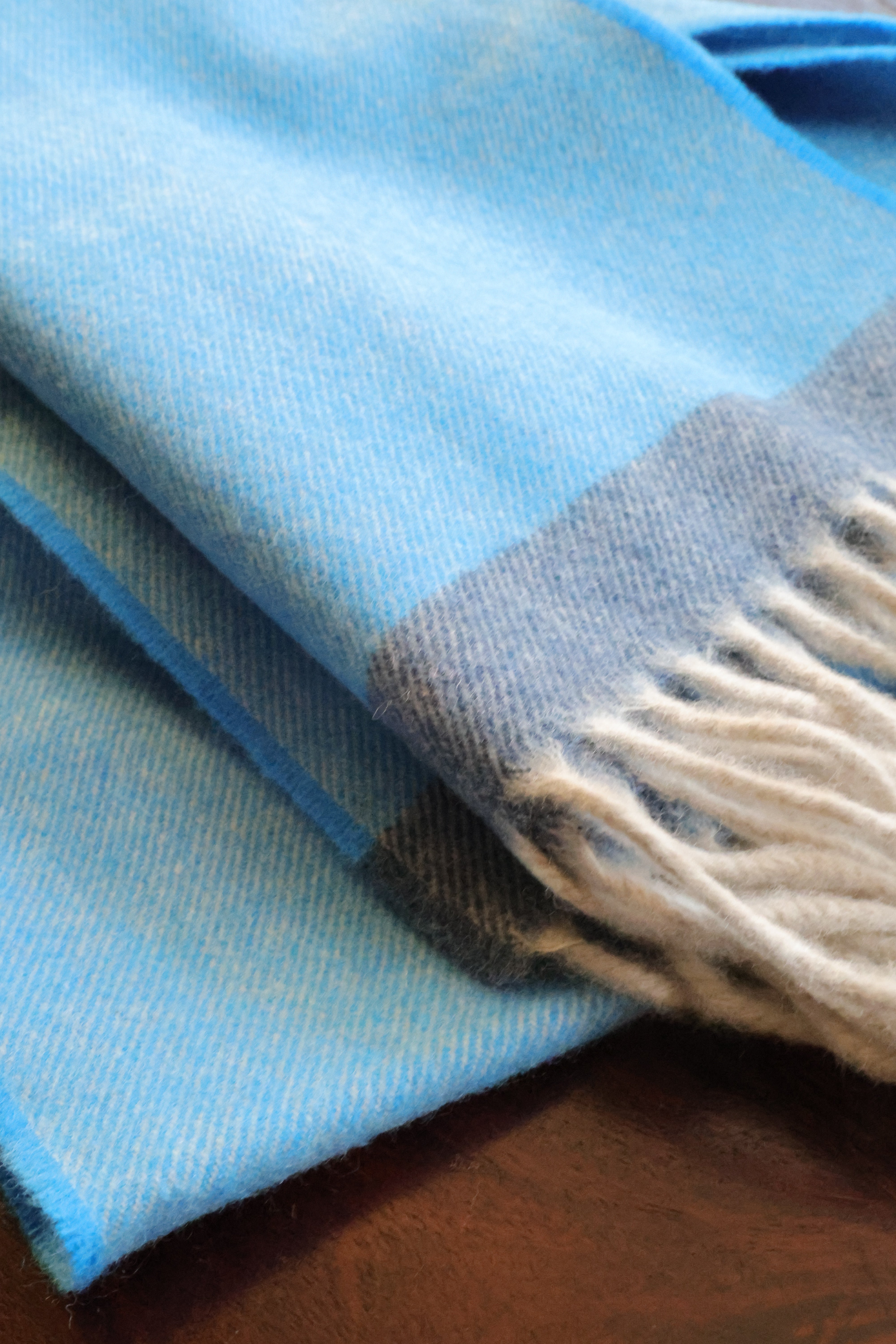 Kaschmir Lammwolle Schal Himmelblau