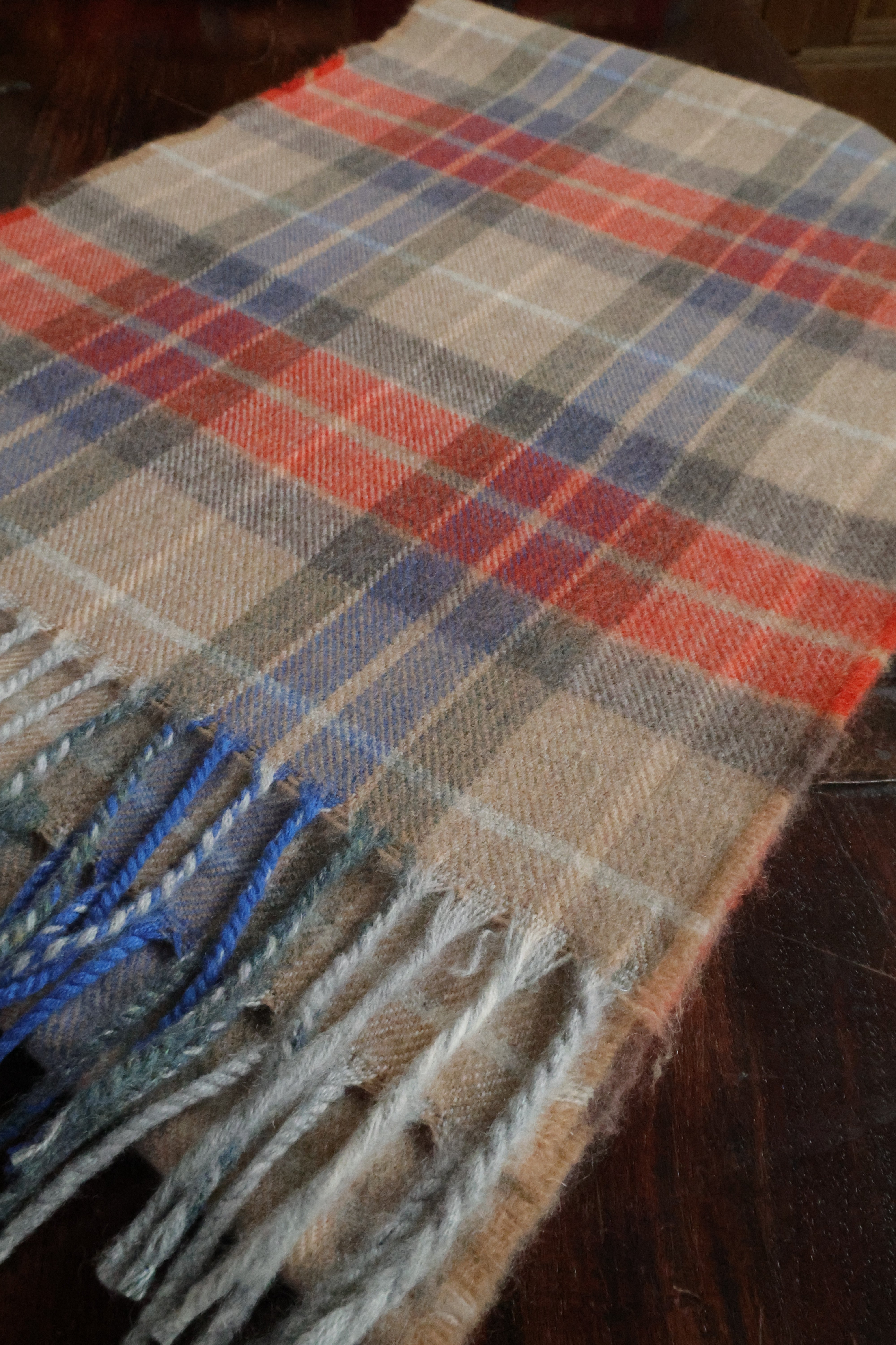 Kaschmirschal Tartan Elgin | Beige, Orange Blau
