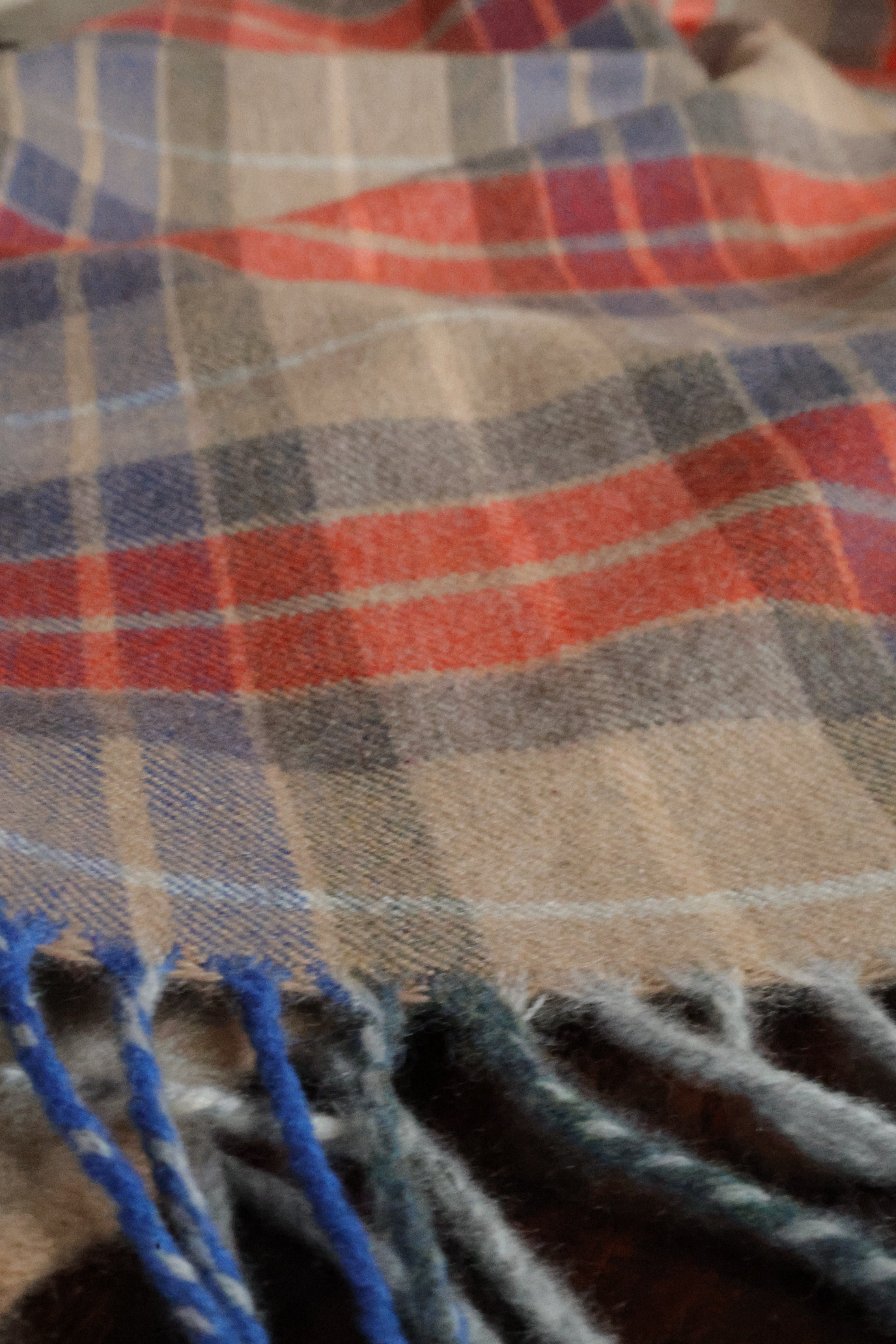Kaschmirschal Tartan Elgin | Beige, Orange Blau