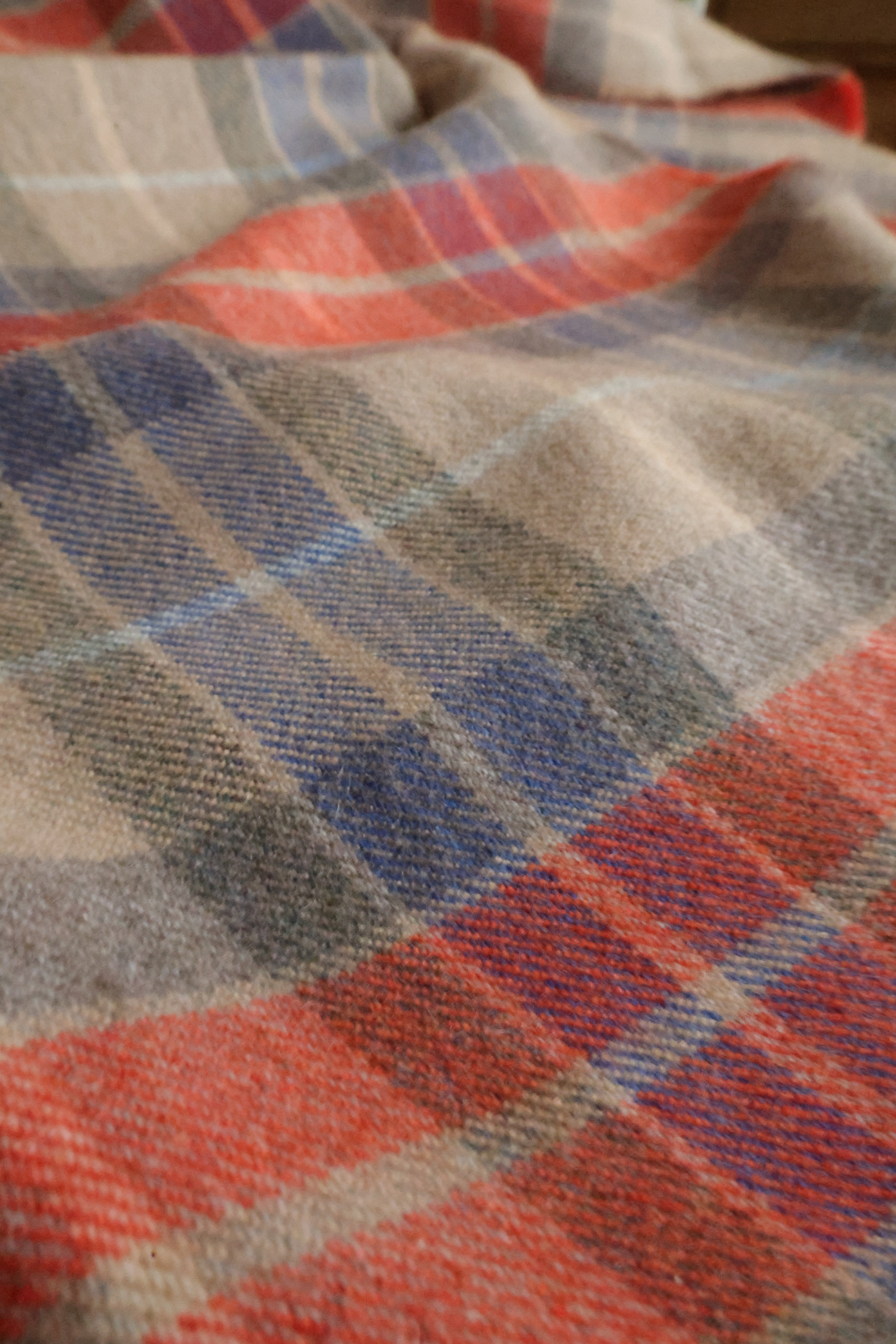 Kaschmirschal Tartan Elgin | Beige, Orange Blau