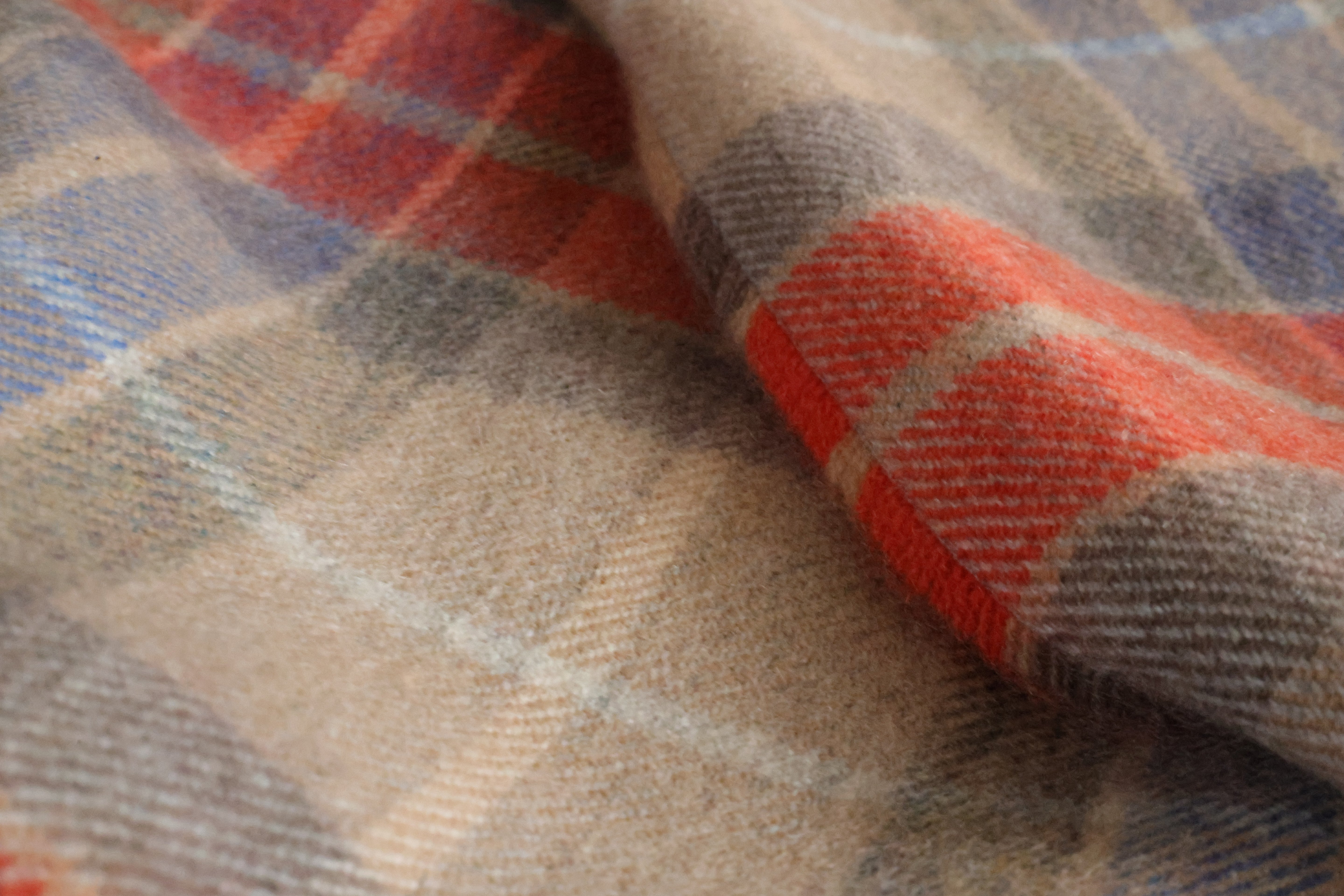Kaschmirschal Tartan Elgin | Beige, Orange Blau