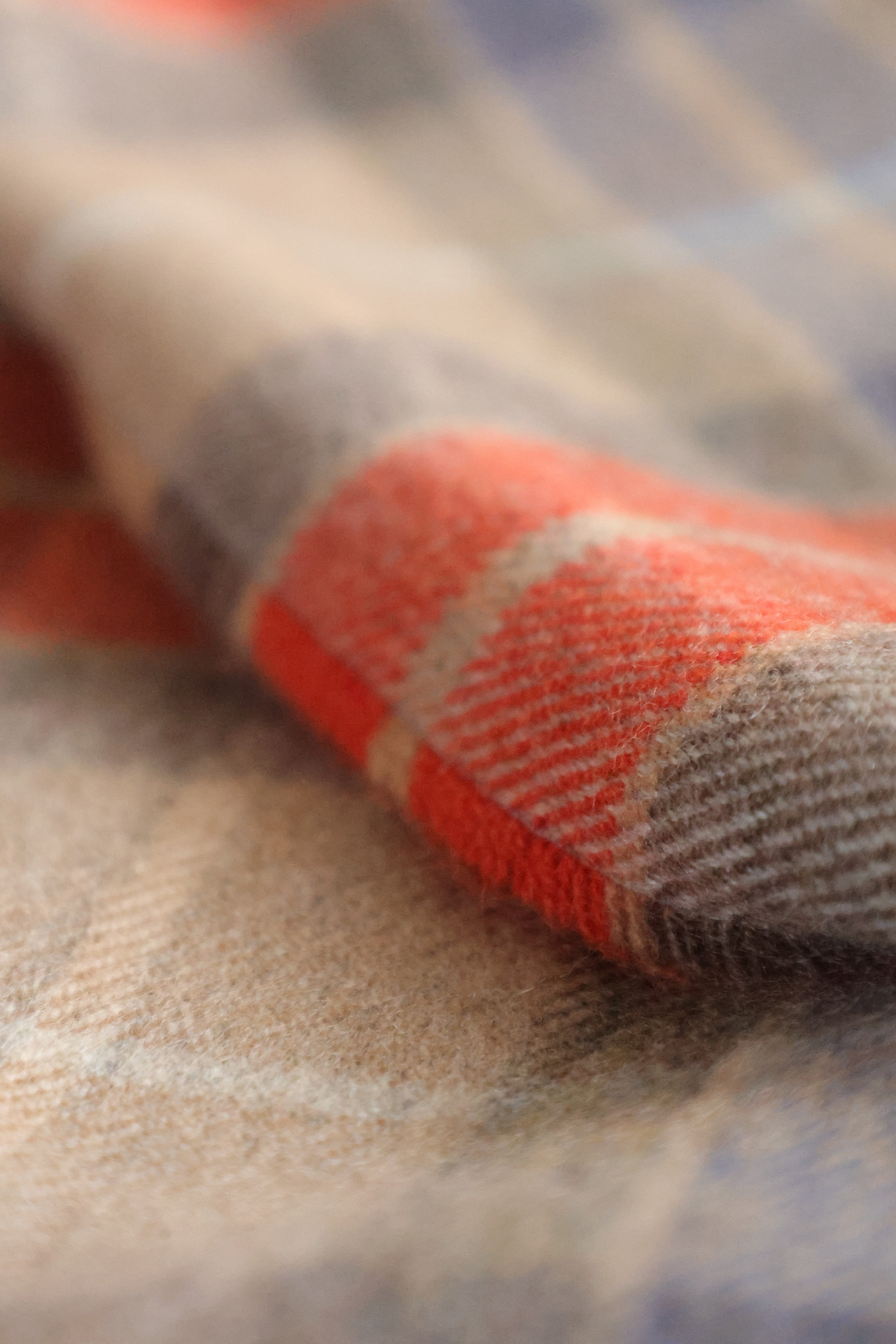 Kaschmirschal Tartan Elgin | Beige, Orange Blau