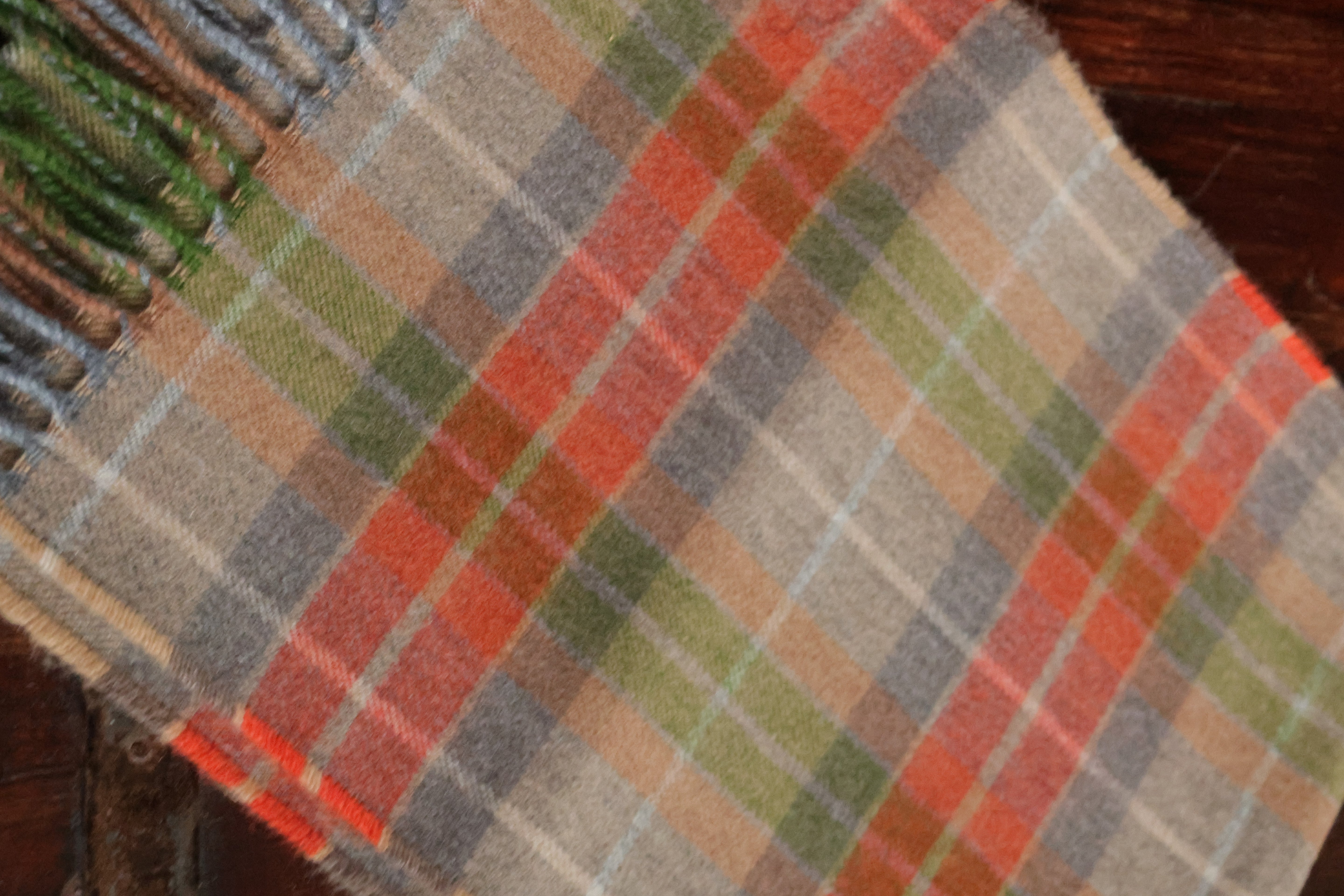 Kaschmirschal Tartan Thurso | Beige, Orange Grün